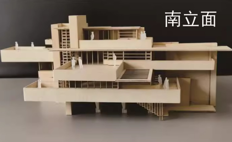 1/75/100 Fallingwater Villa 3D Wooden DIY Building Model Assembly Kits Set Gifts