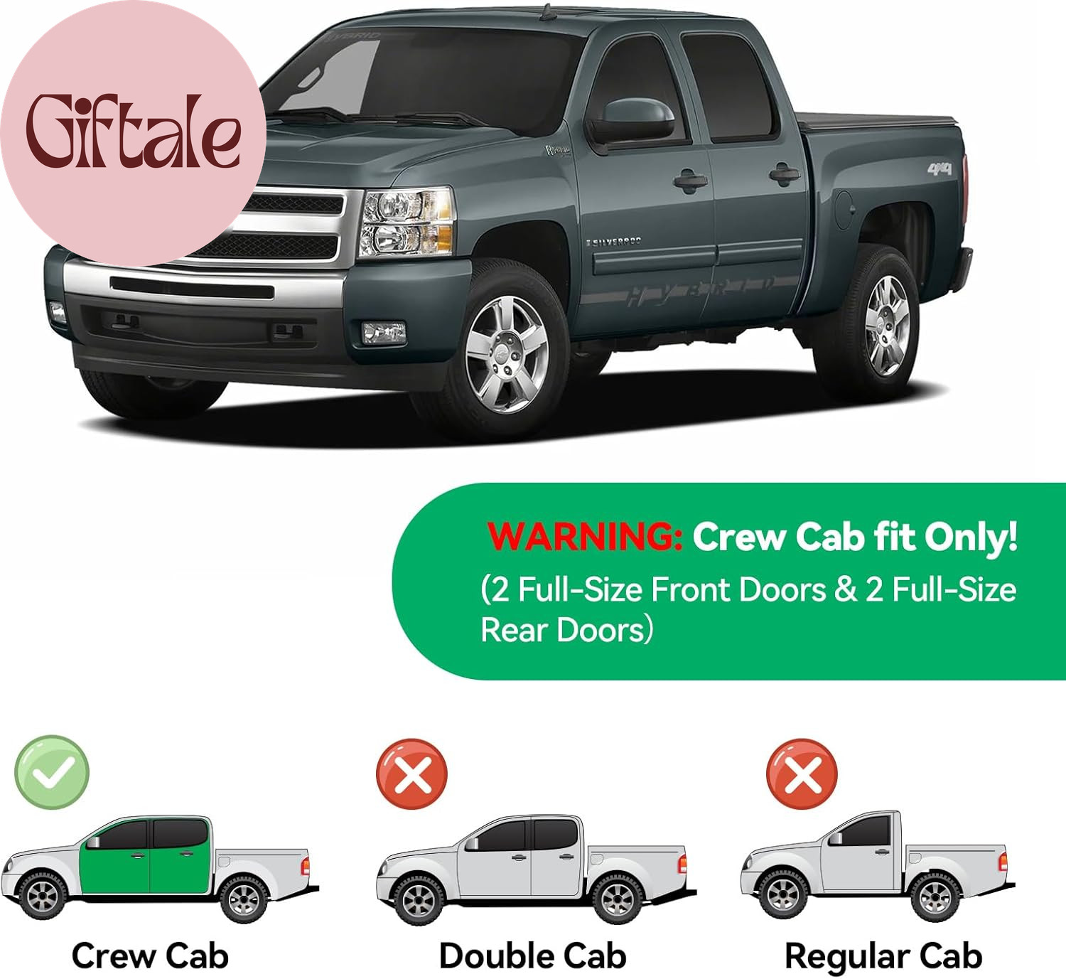 In-Channel Rain Guards for 2007-2013 Chevy Silverado 1500/ GMC Sierra 1500/ Aval