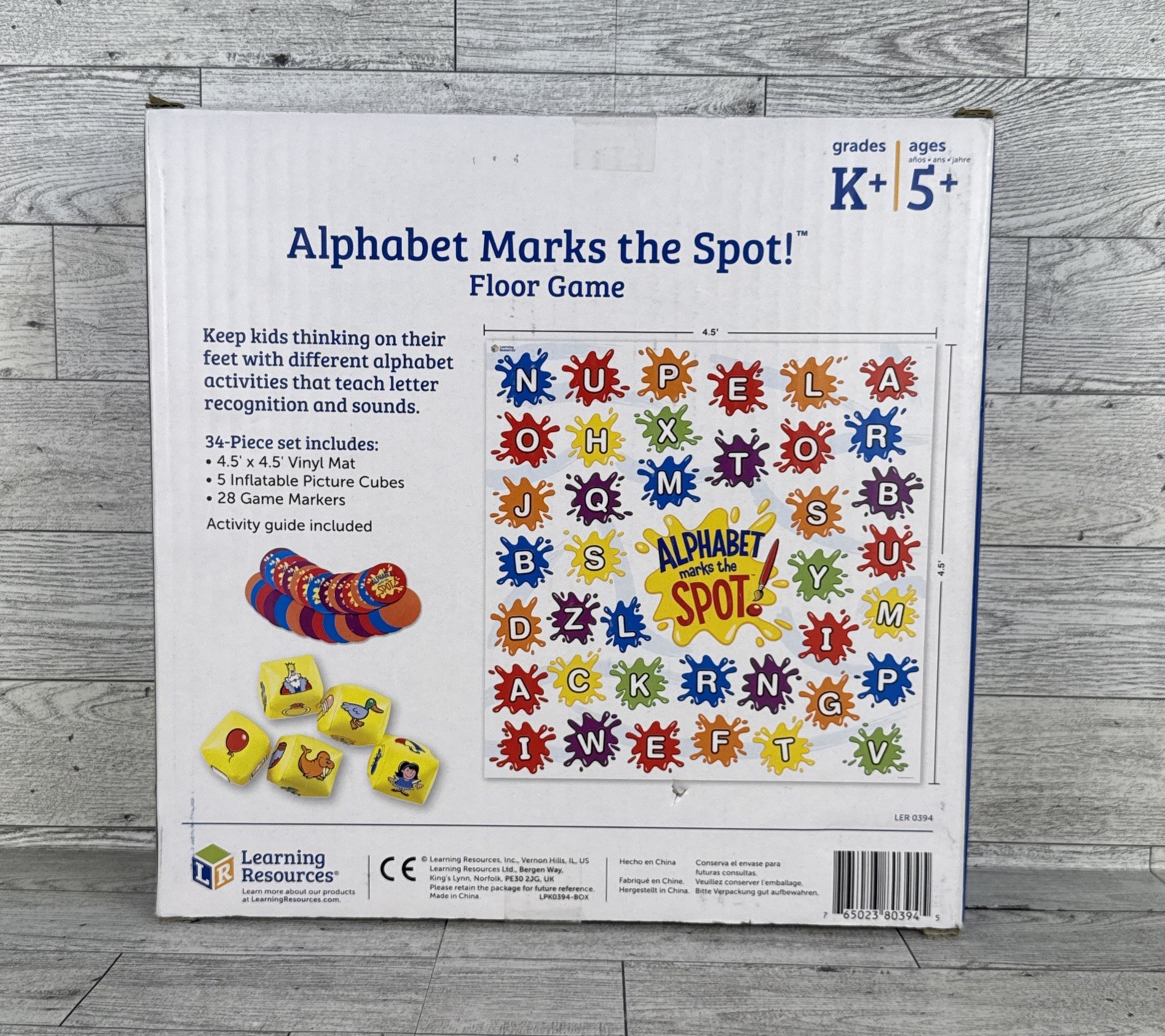 Learning Resources Alphabet Marks The Spot Floor Game Ages 5+ New In Box