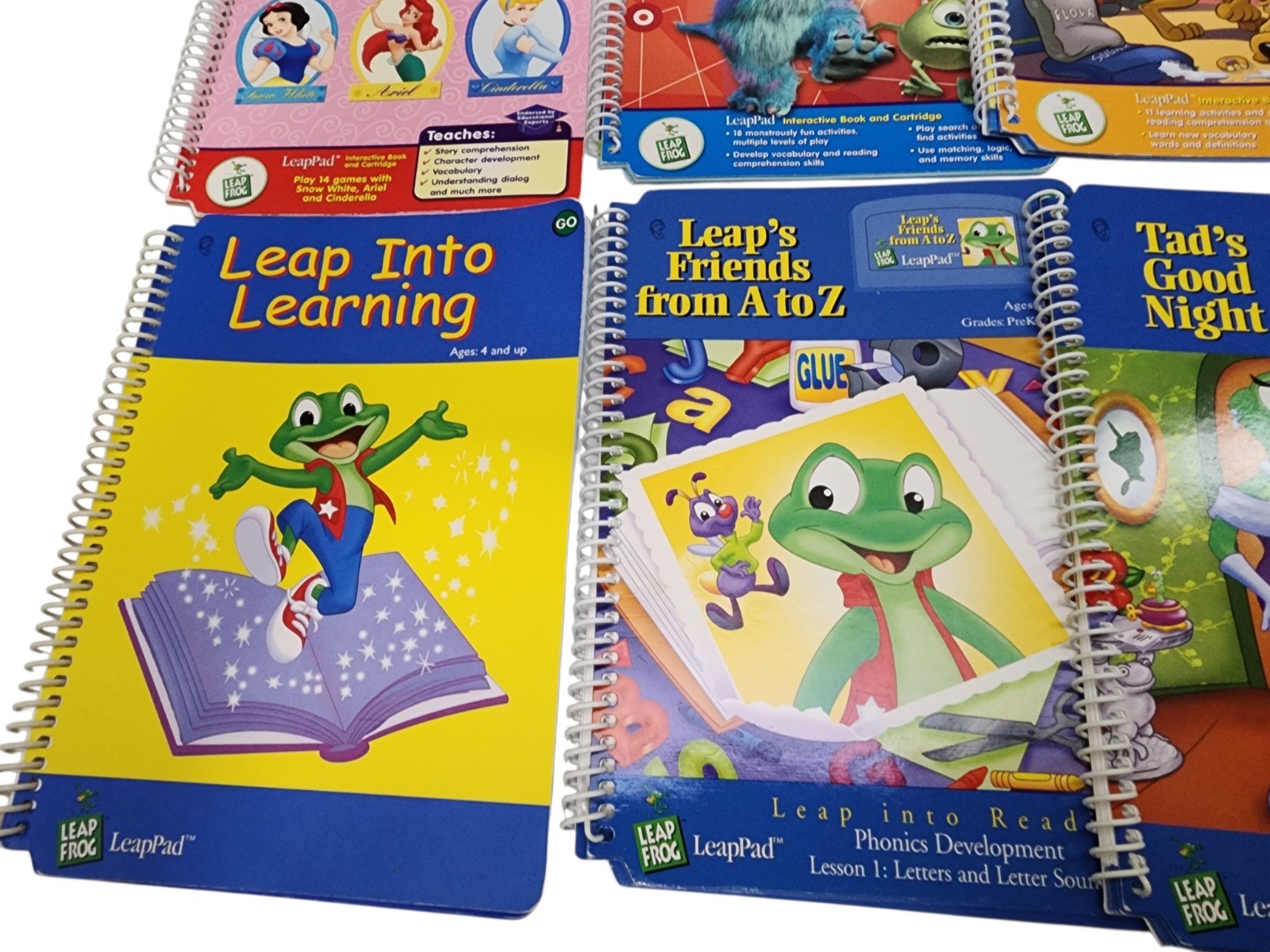 LeapFrog LeapPad Learning Books Cartridges Lot 10 Books with 9 Cartridges