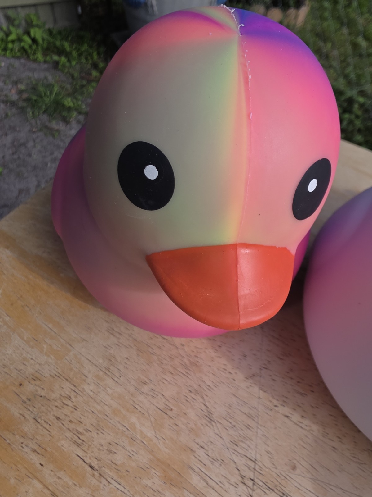 Lot of 3 Jumbo Squeezy Ducks Rubber Duck Fidget Toys Yellow White Ombre