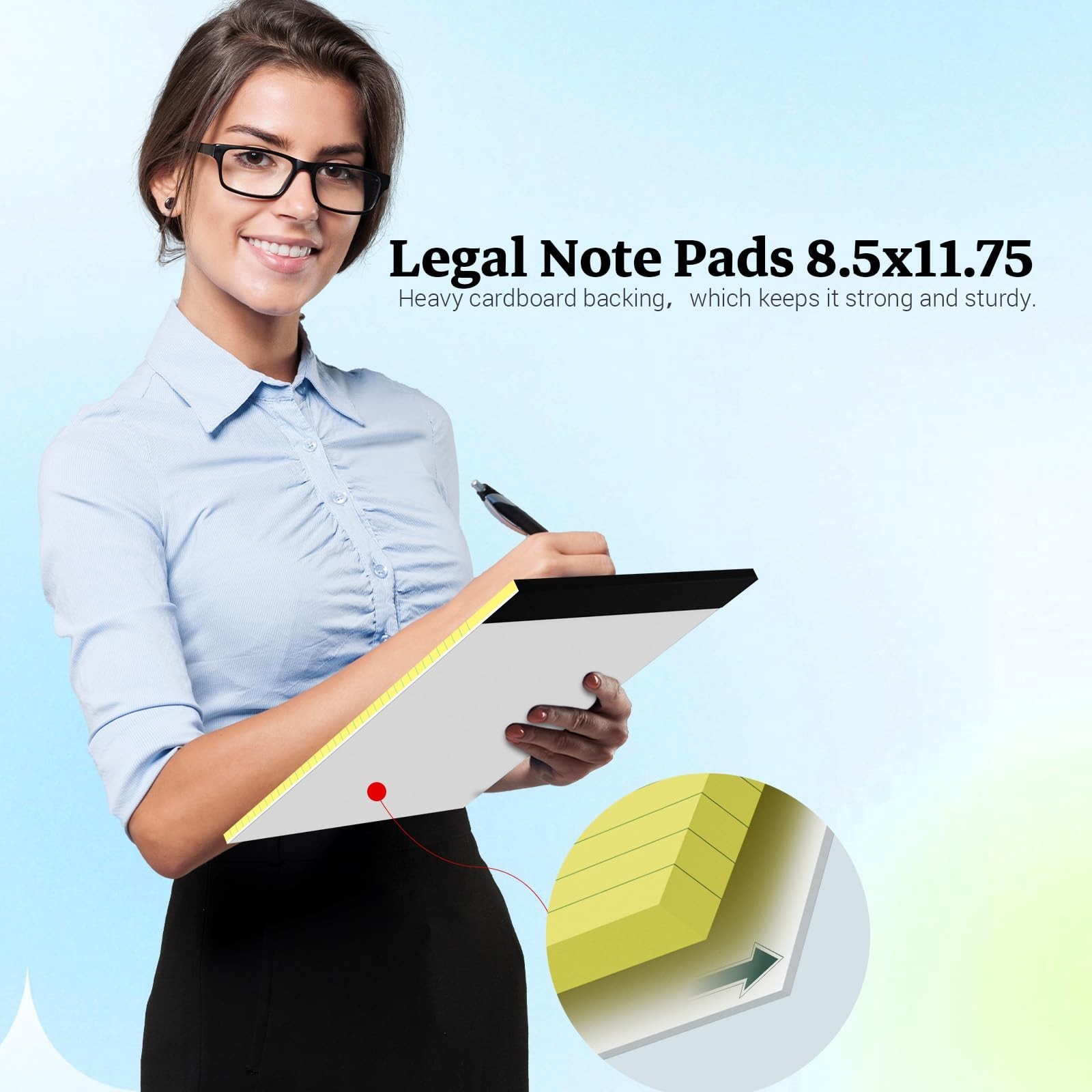 Yellow Legal Pad, 8.5 x 11 College Ruled Notepad, 12 Pack Legal Notepads 8.5 …