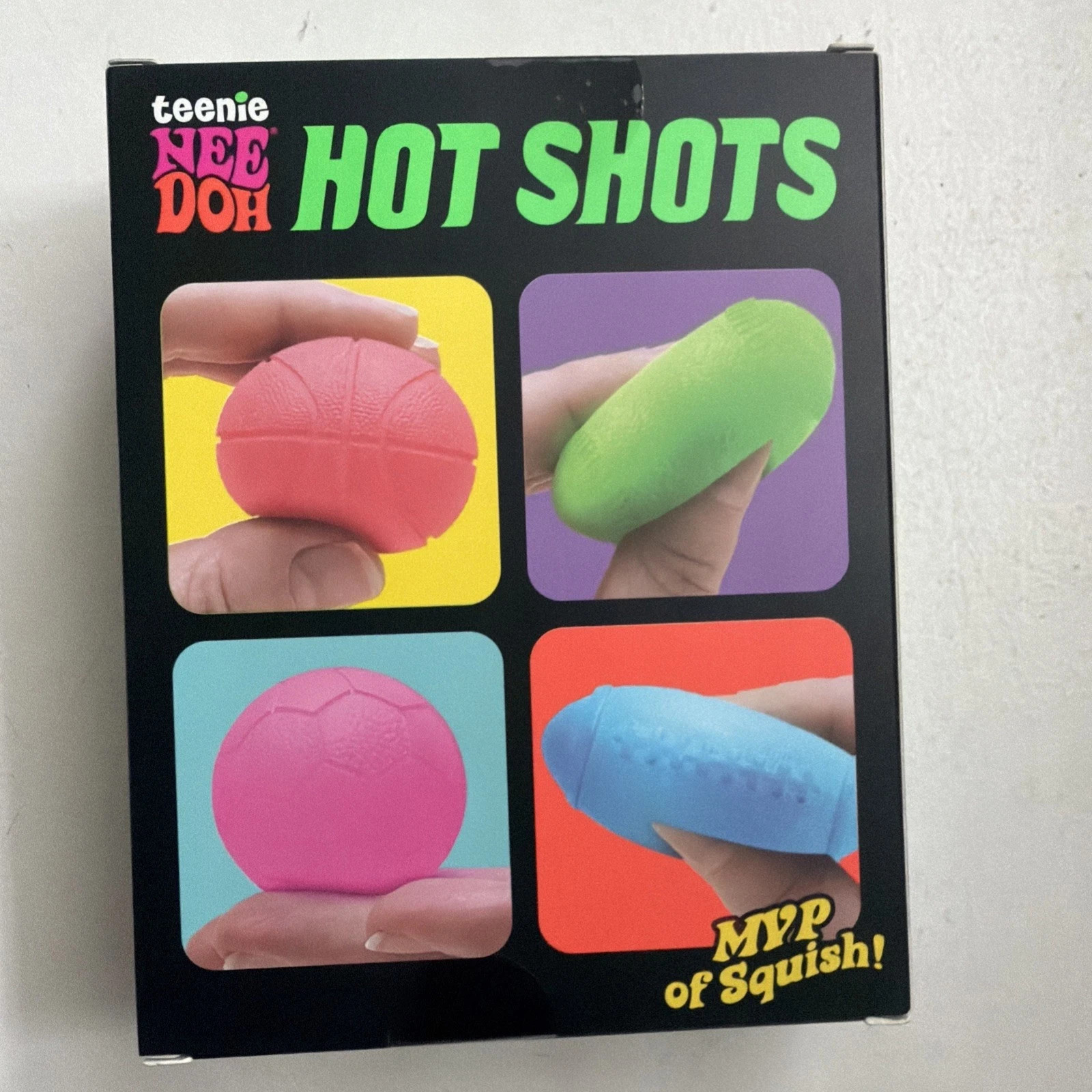 Teenie Nee Doh Hot Shots Stress Balls 4 Pack Squishy Toys NEW