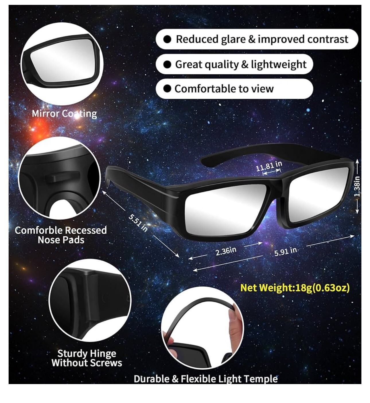 Solar Eclipse Glasses 2024 Pack Of Three Sunglasses