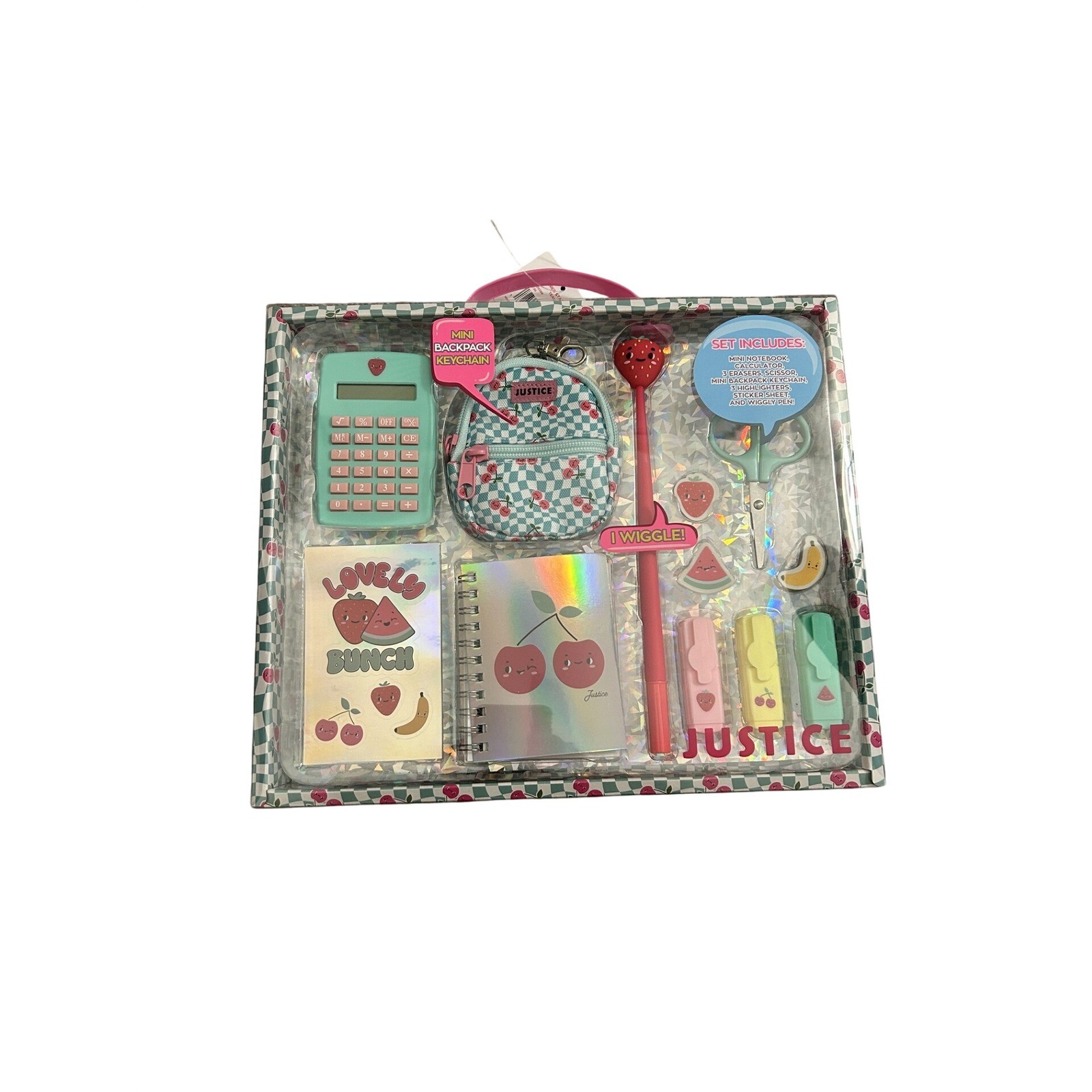 Justice Activity Set Girls OS Teal Pink New 12pc Mini Backpack Stationery Kit