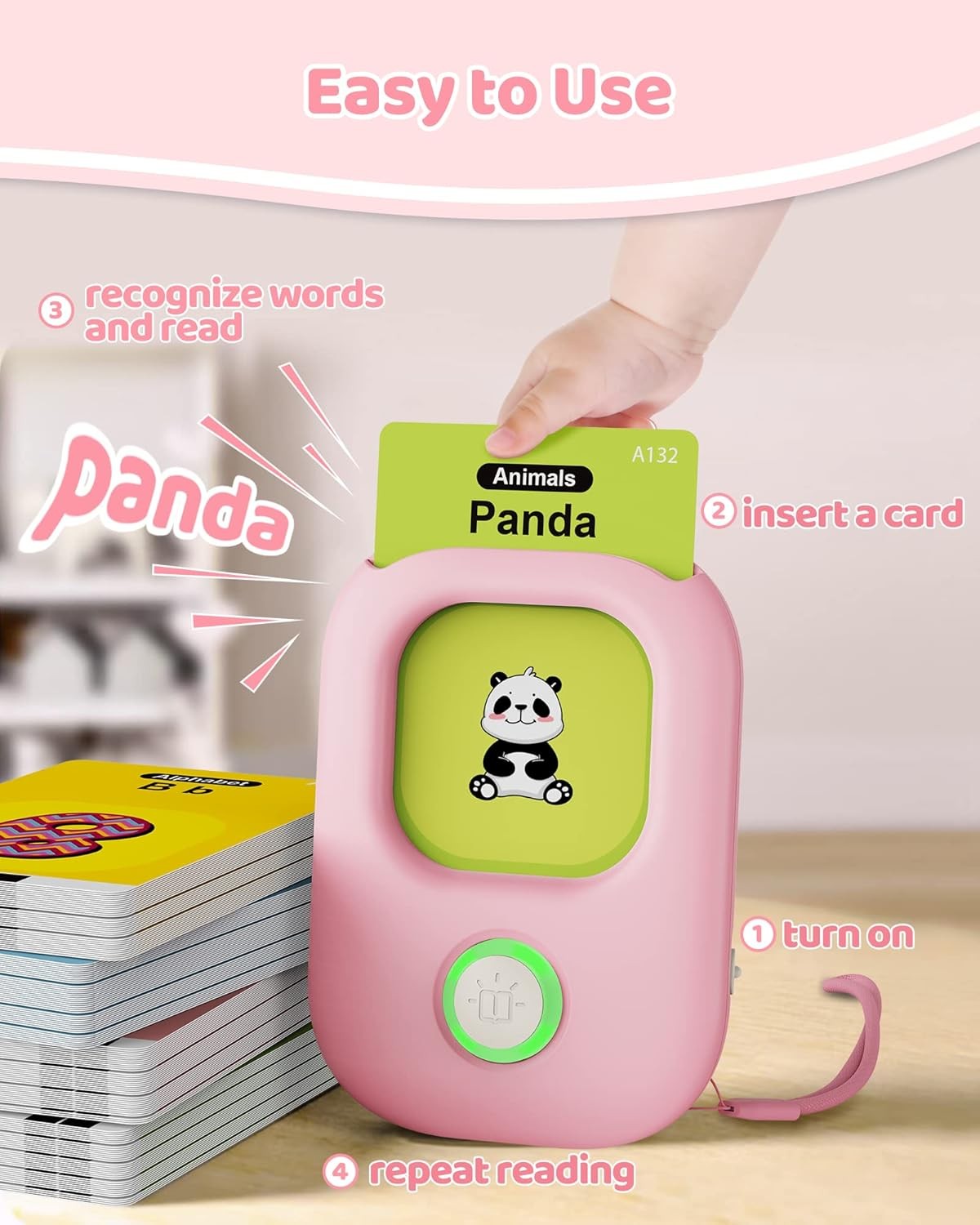 224 Words Talking Flash Cards Educational Learning Toy Toddlers 1-5 Years Old