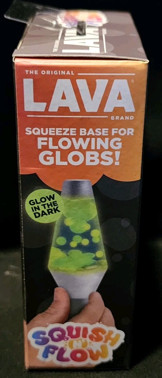 Schylling Lava Squish N Flow Squishy NeeDoh Glow In The Dark Red Lava Lamp New