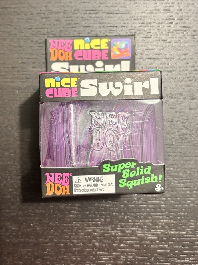 Nee Doh NeeDoh Pink Purple Black White Nice Cube Swirl Super Solid Squish