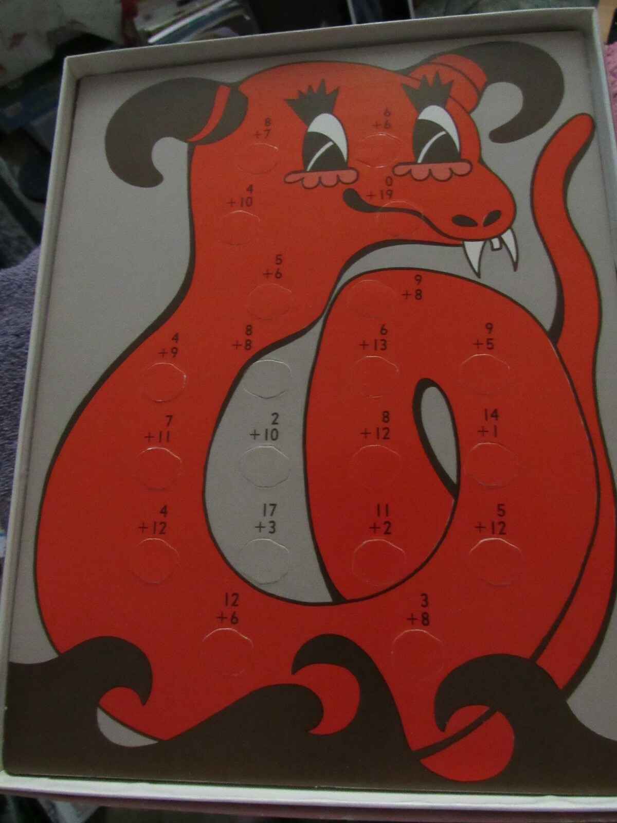 Vintage 1977 Turn n Learn Self Checking Addition Math Cards Monster Theme Set