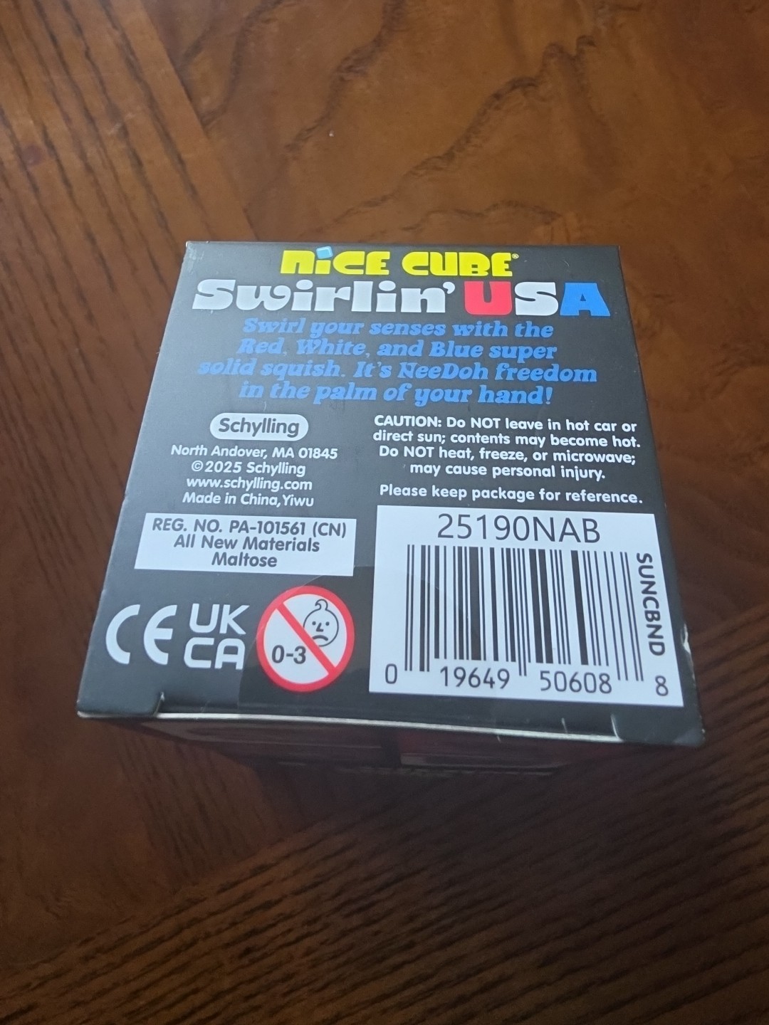 NEEDOH Nice Cube Swirlin’ USA Super Solid Squish NEW ❤️🤍💙