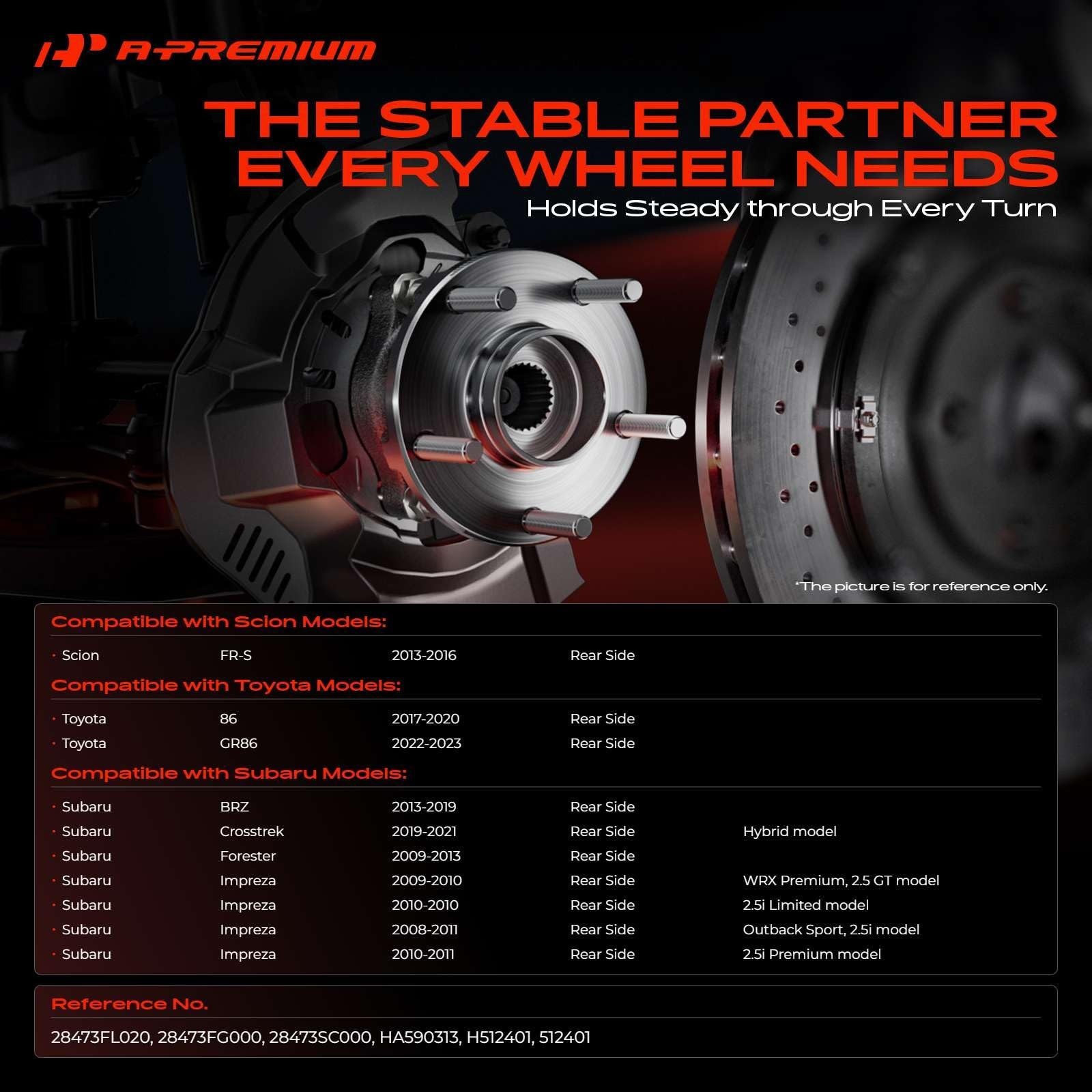 A-Premium 2 x Rear Wheel Bearing and Hub Assembly with 5-Lug Compatible with …