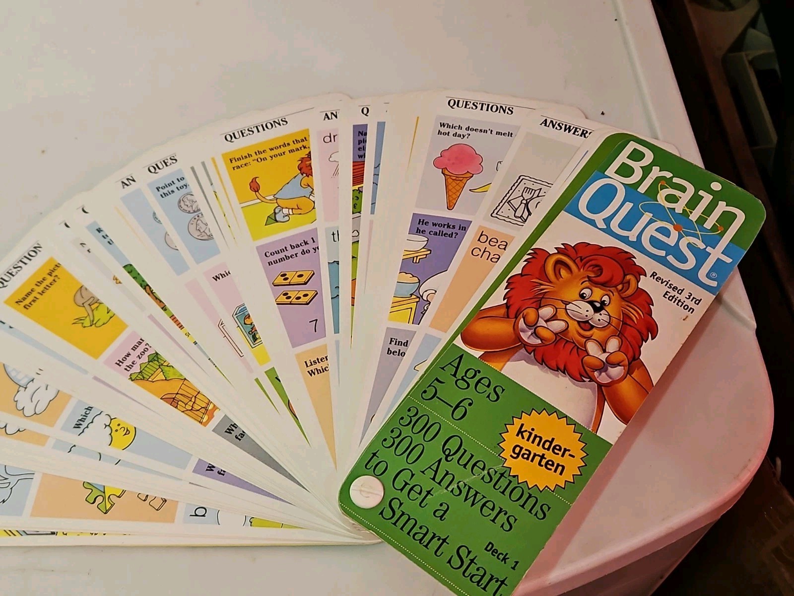 Lot of 3 Brain Quest Smart Quiz Cards Mixed Ages 2to3 To Kindergarten