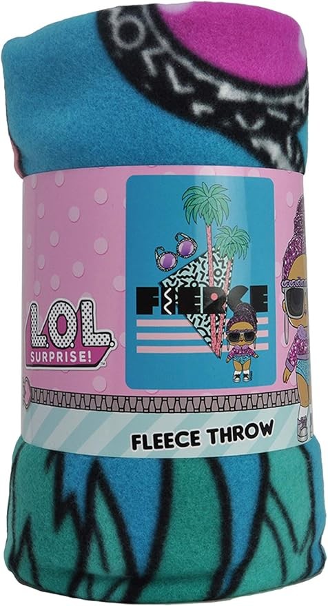 LOL Surprise Free Stylin Fleece Throw Blanket 45 x 60 Soft Plush Polyester