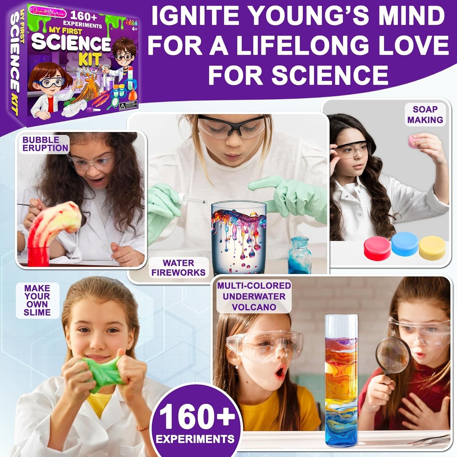 Jim&Gloria Science Kits for Kids Age 5-7 8-12 Year Old Birthday Gifts for Girls
