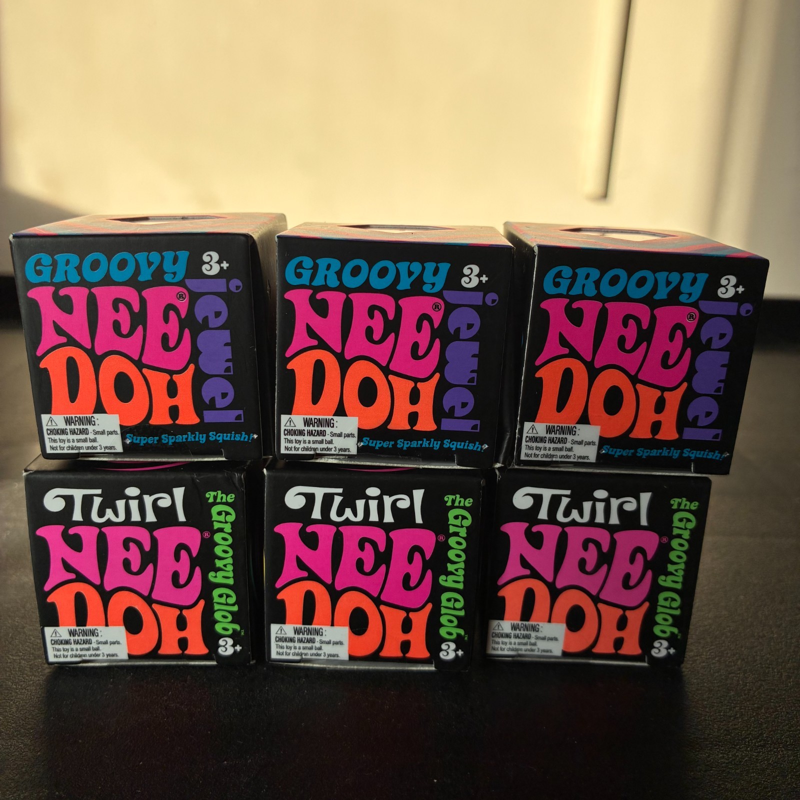 NeeDoh Schylling Bundle Lot 11 Nice Cube, Groovy, Twirl Mini Squishy Fidget New