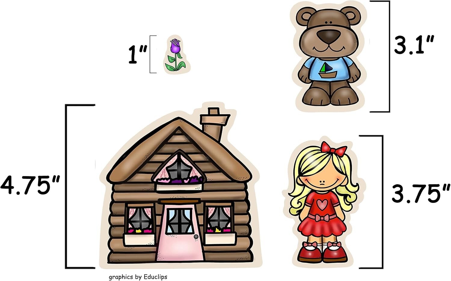 Small Goldilocks & The Three Bears Felt Figures For Flannel Board Stories