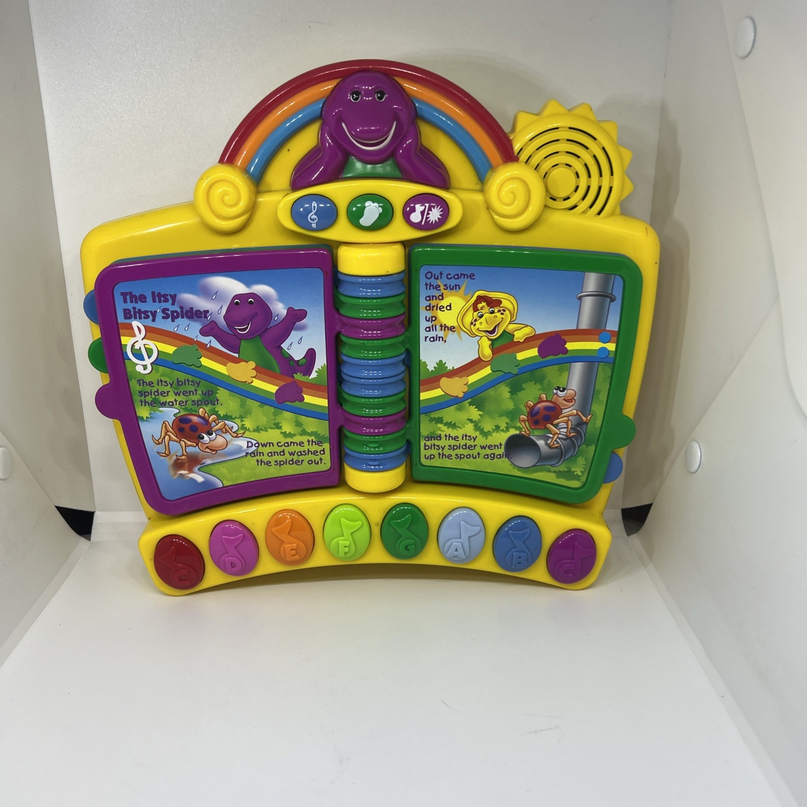 Vintage 2001 Mattel Barney Musical Nursery Rhymes Piano Book Working Toy