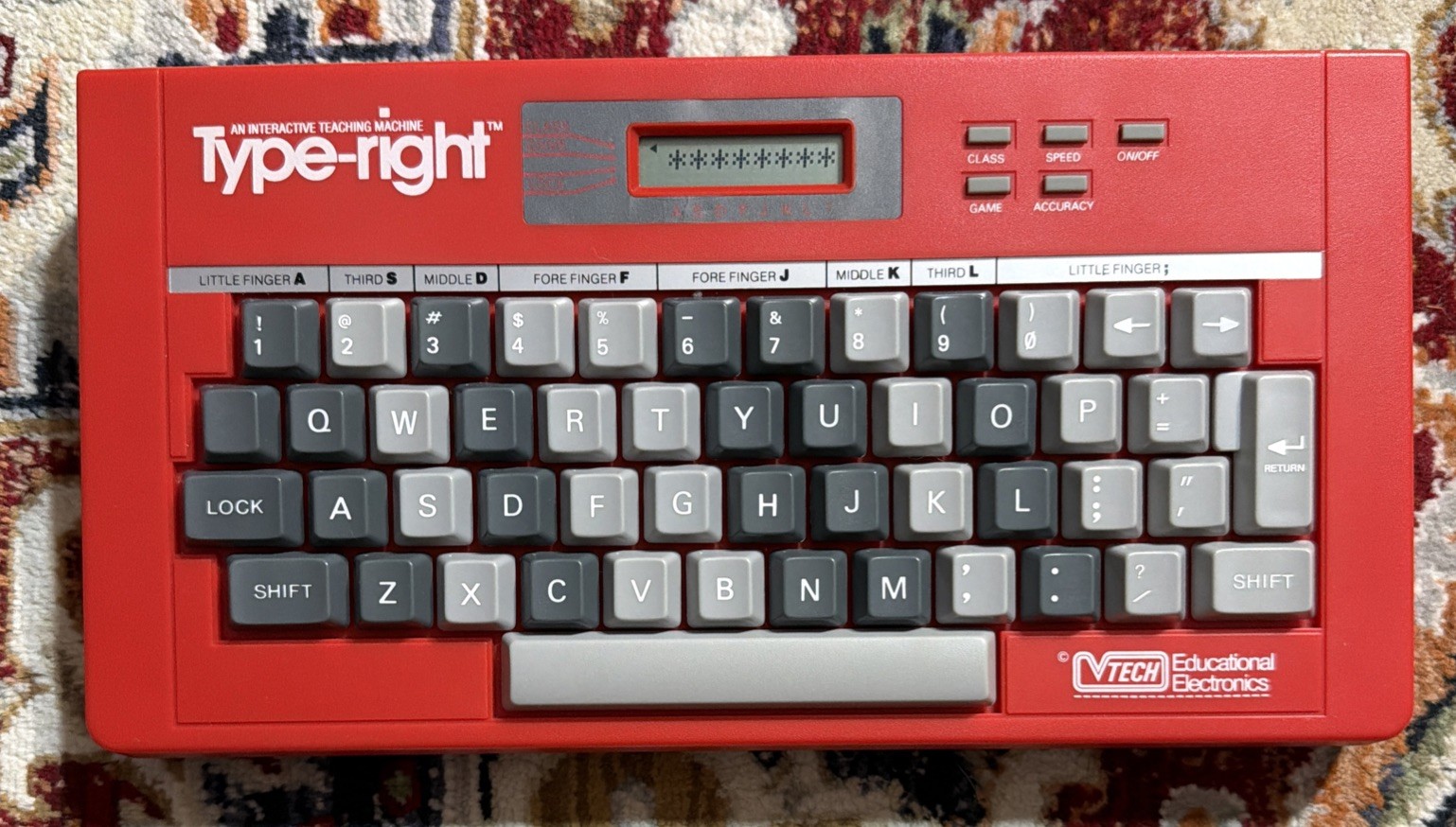 VTG 1985 VTech Type-Right Pre-Computer Typing Tutor w/ Course Book & Tape WORKS
