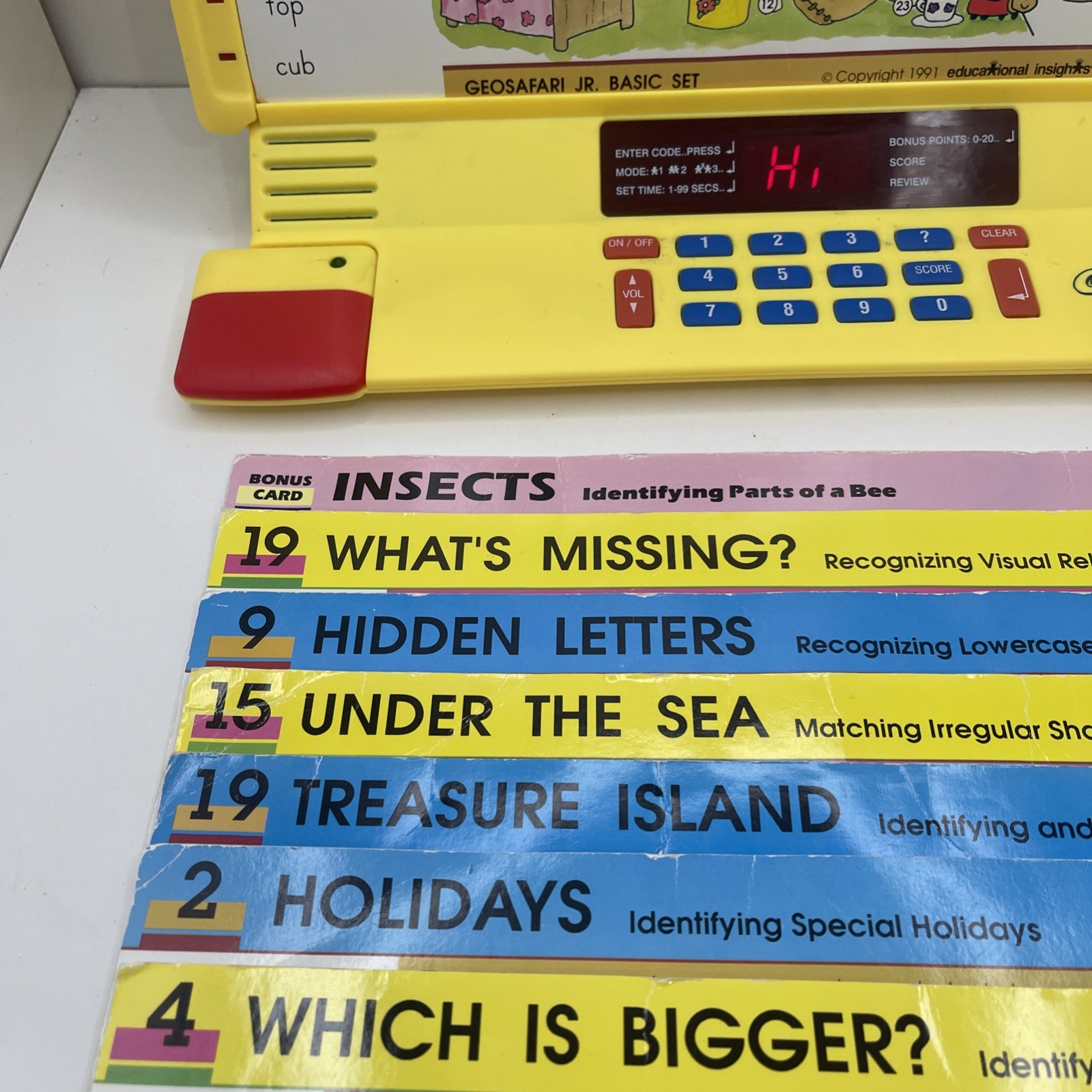 Vintage GeoSafari Jr EI-8855 Electronic Learning Game Unit w/ 8 Cards Tested