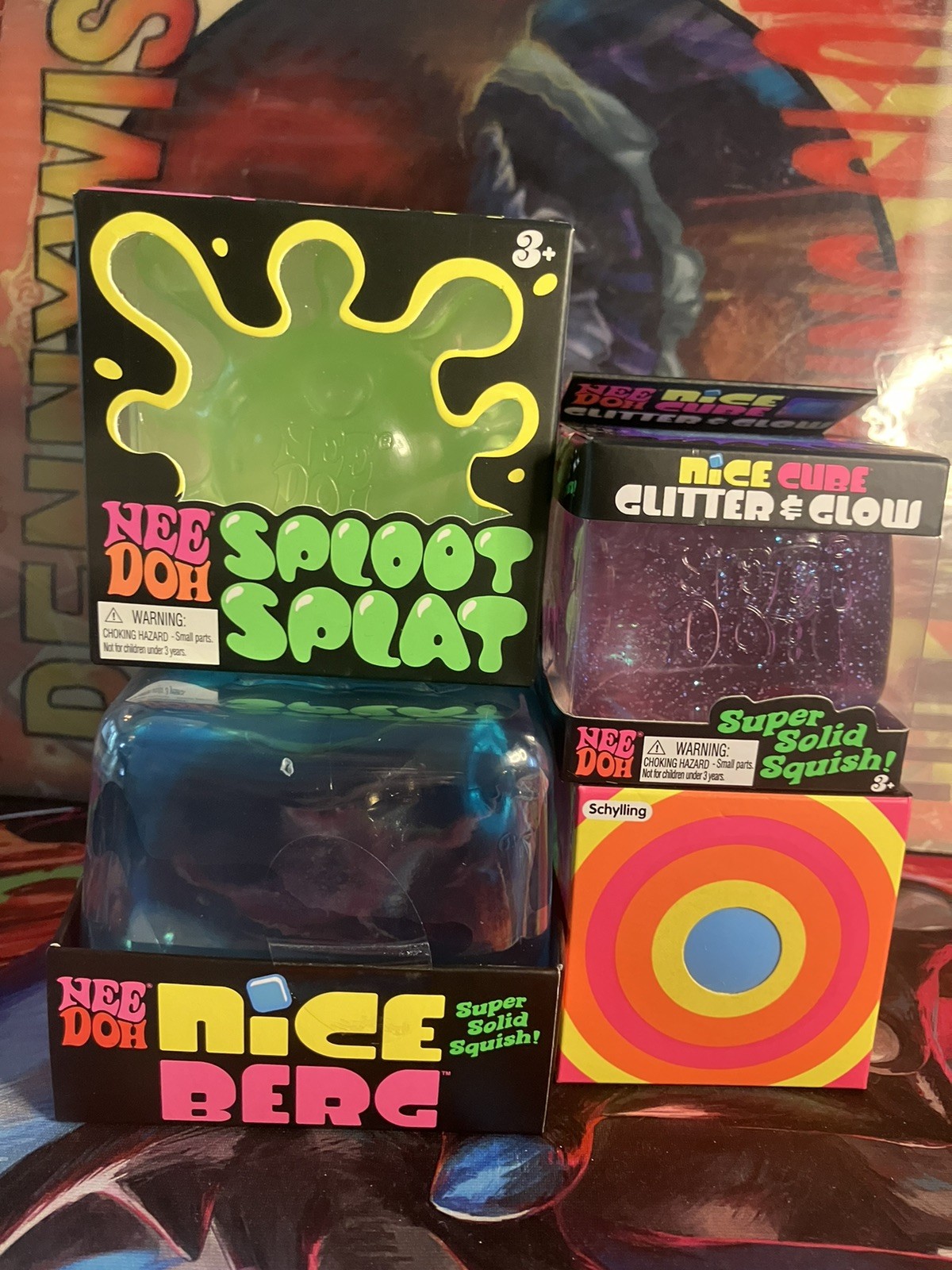 Needoh Lot (Nice Berg, Nice Cube Glitter & Glow, Color Change, Sploot&Splat)
