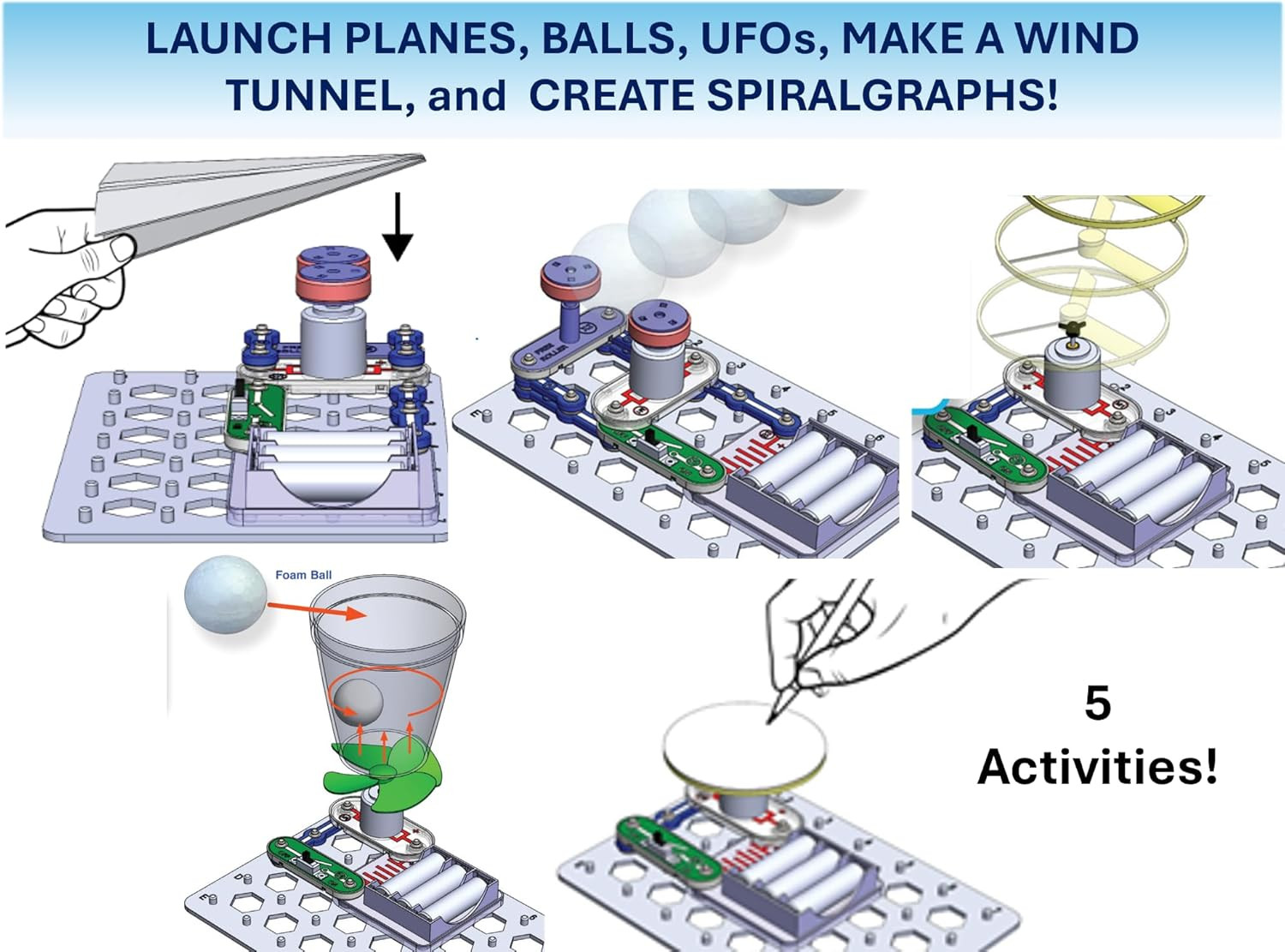 Snap Circuits Flight Deck Science/Stem Toy Kit | Ages 8+ | Construction Gift for