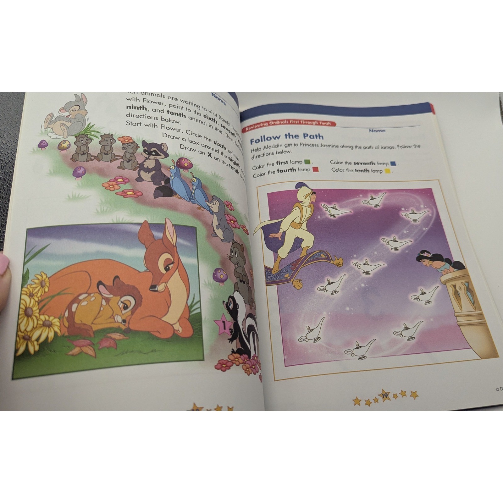 2 Disney School Skills at Home Workbook Set Reading Math Early Learning Alphabet