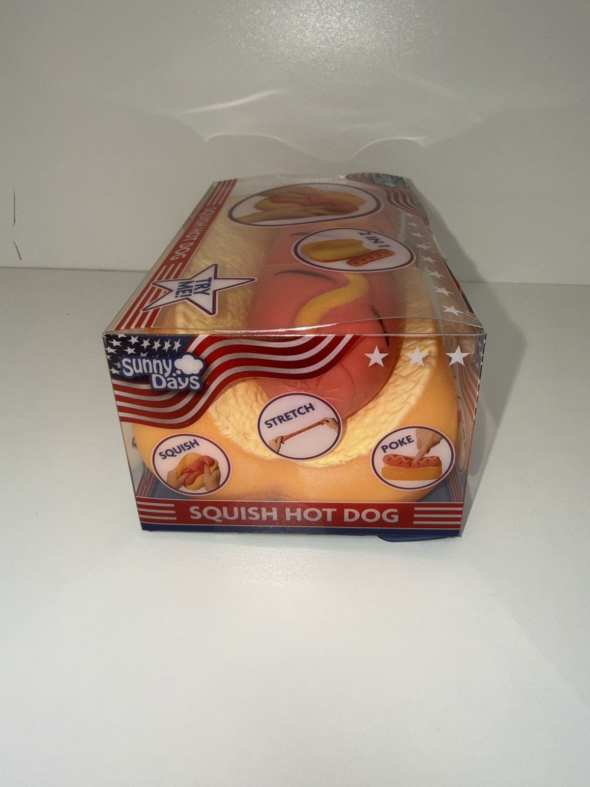 Sunny Days Squish Hot Dog 2-in-1 Tactile Squeeze Stretch Fidget Toy