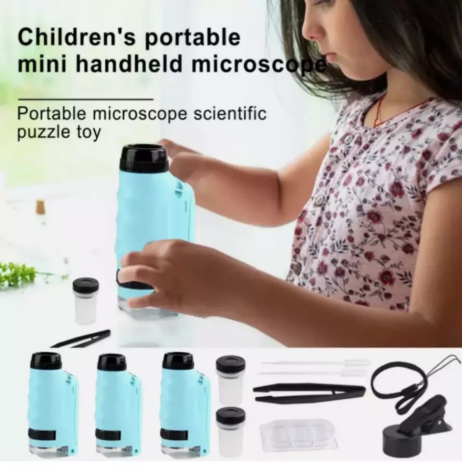 Mini Microscope for Kids, Portable Microscope, LED Lighting Small Handheld***==