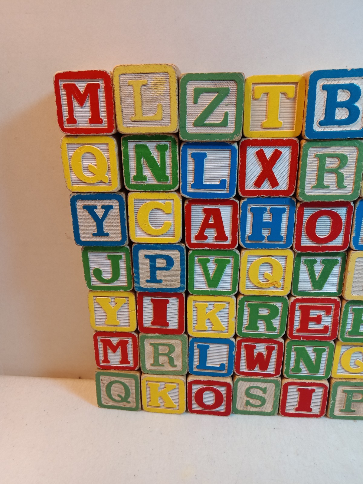 VTG Children’s ABC Wooden Block Building Set #67 Blocks Includes Sesame Street
