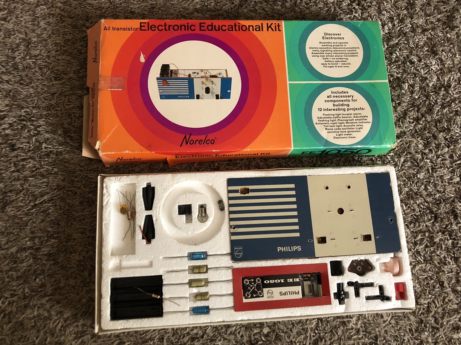 Rare Vintage Norelco All Transistor Electronic Educational Kit EE 1050 As Is Vb6