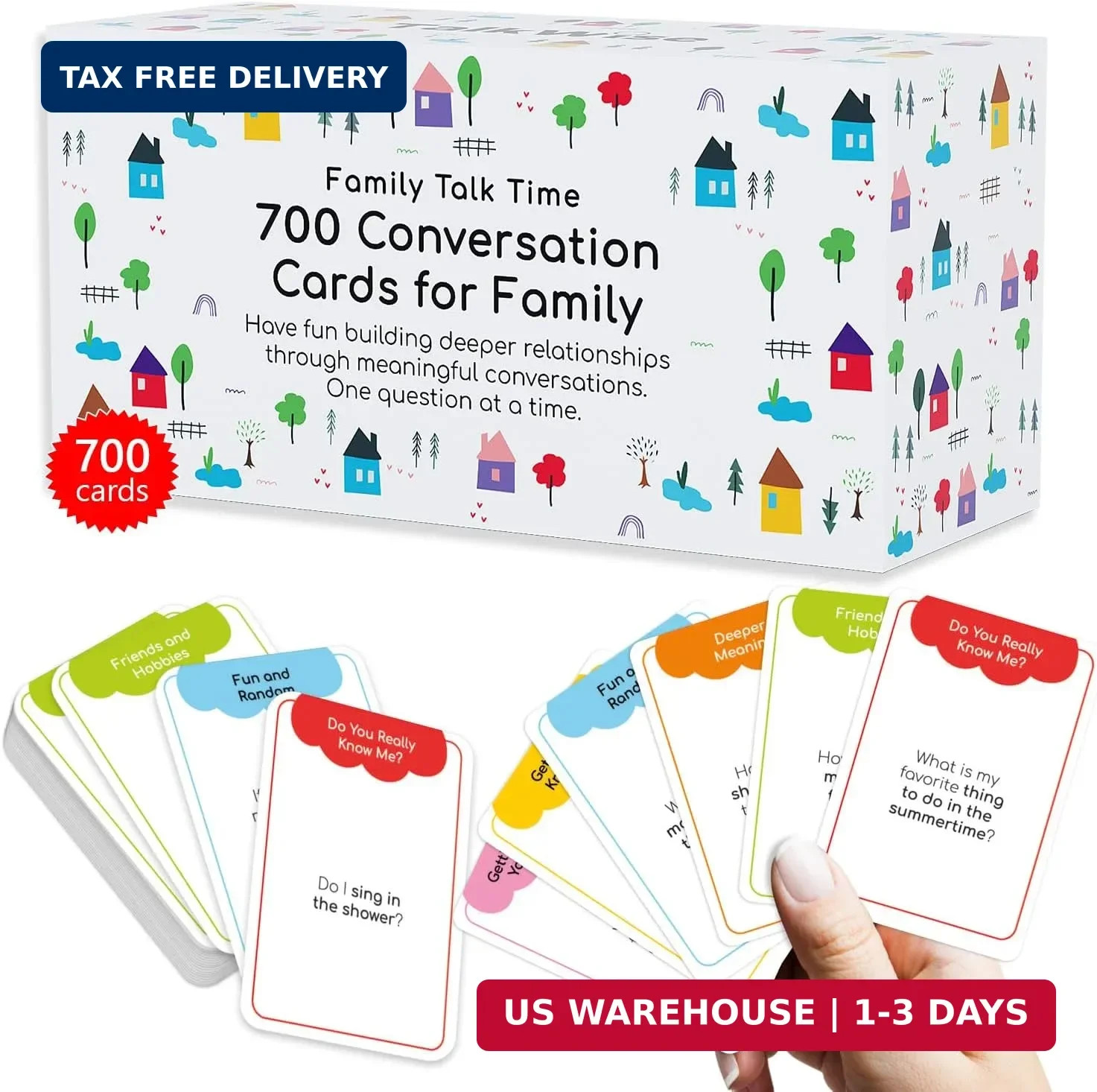 700 Family Conversation Cards, Fun Conversation Starters for Families, Play Dinn