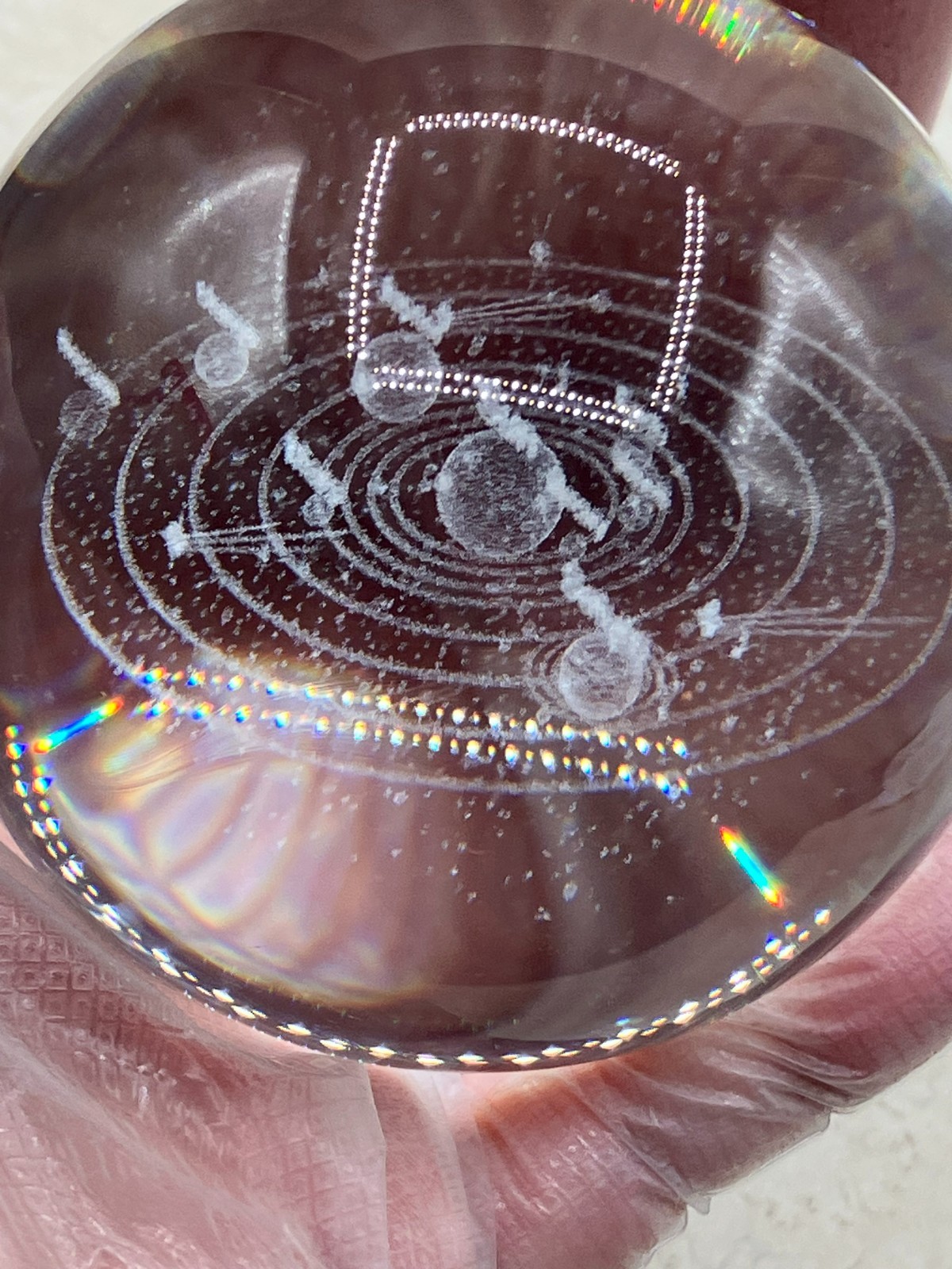 3D Solar System Crystal Ball Laser Planets Paperweight 3.5″