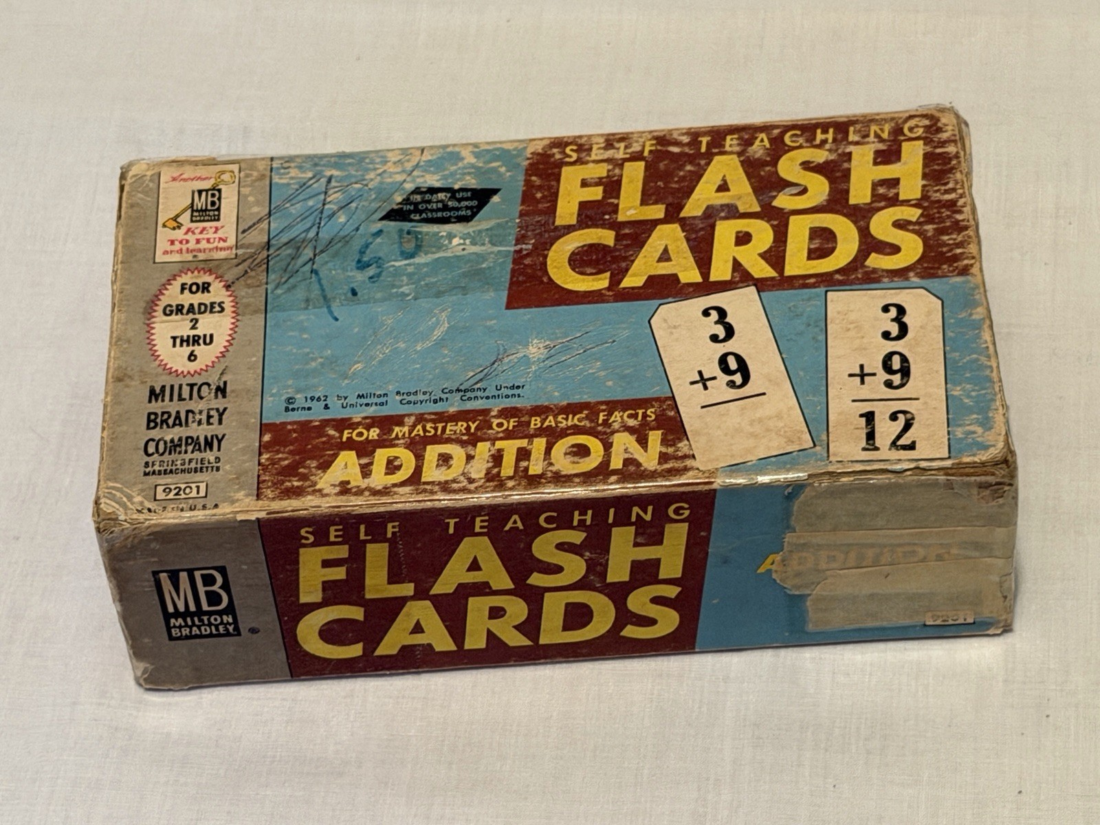 (4) Vintage 1962 and 1963 Milton Bradley Flash Cards Grades 2 thru 6