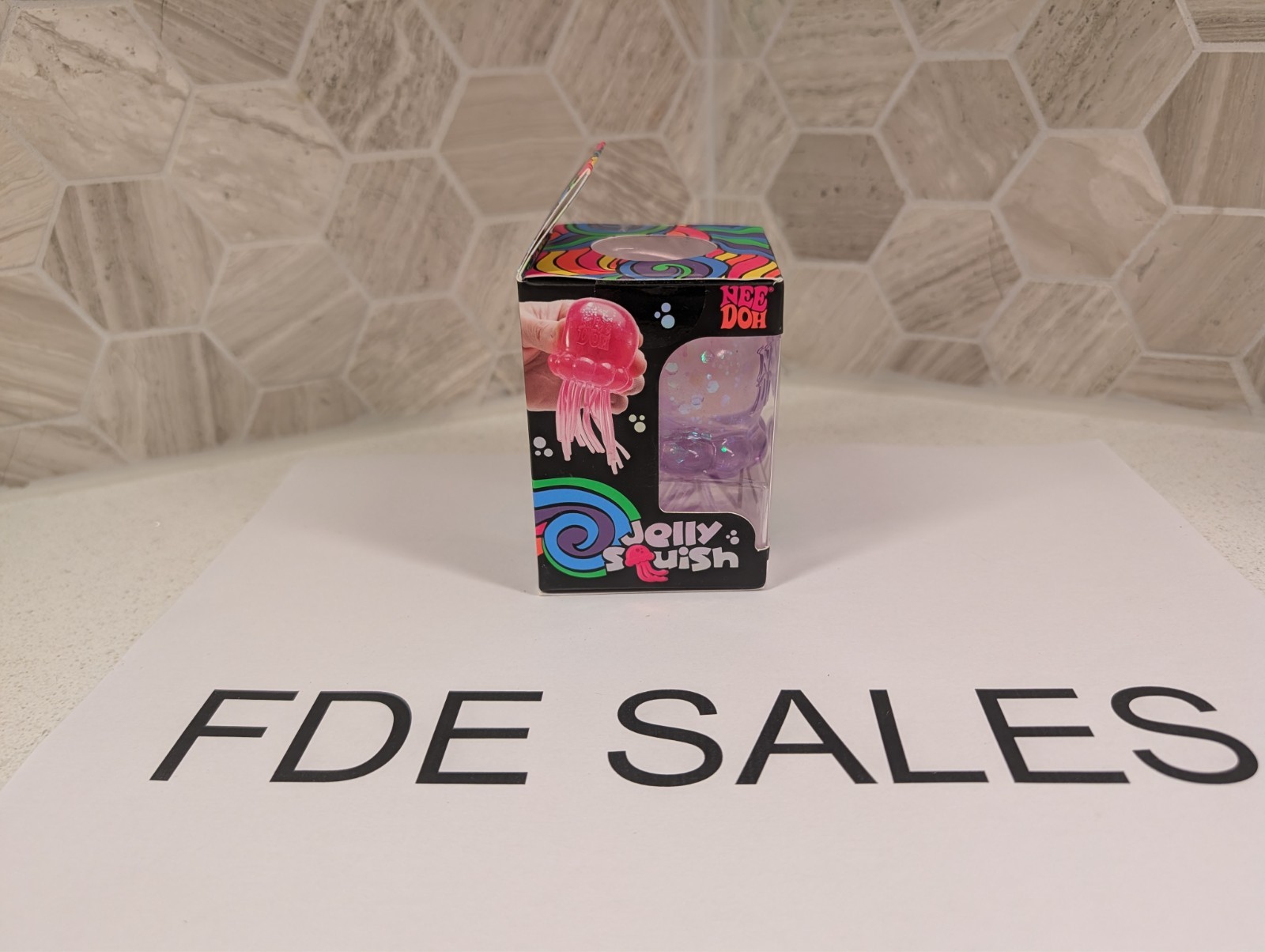 NeeDoh Purple JELLY SQUISH Sparkle Jellyfish Squishy Nee Doh 100% Authentic