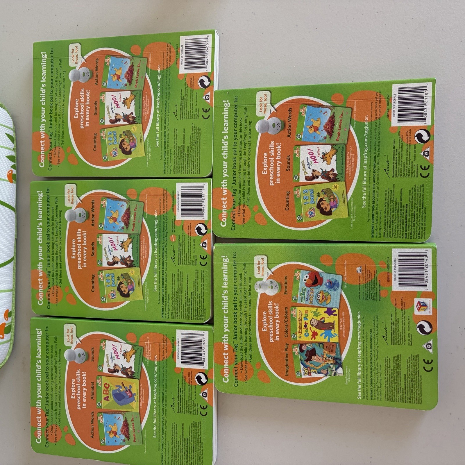 Leap Frog TAG Junior Reading System Kids + 5 Books With Reader & Tote Tested