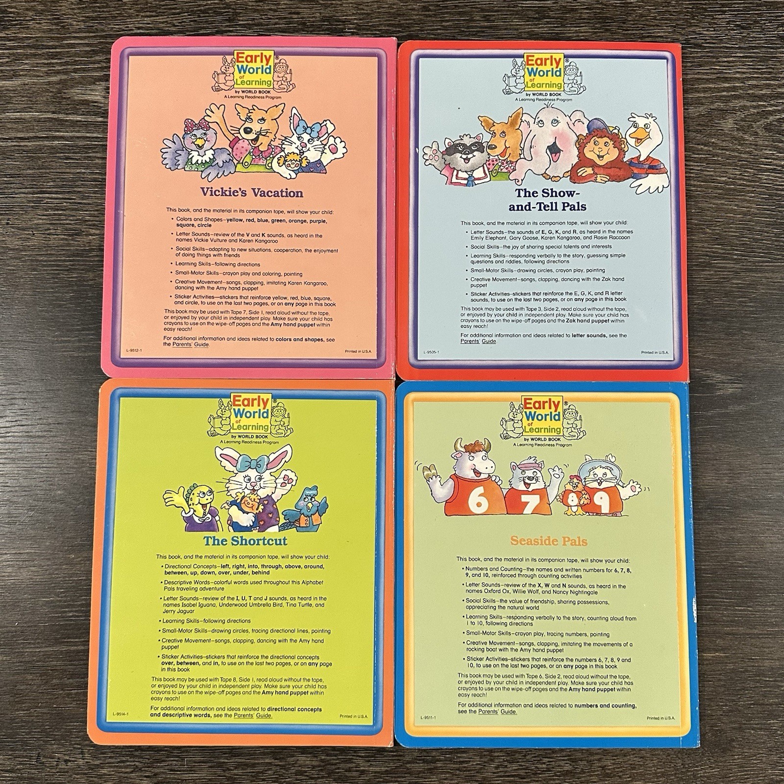 1987 World Book Early World of Learning Interactive Board Book Lot 15 VTG & Rare