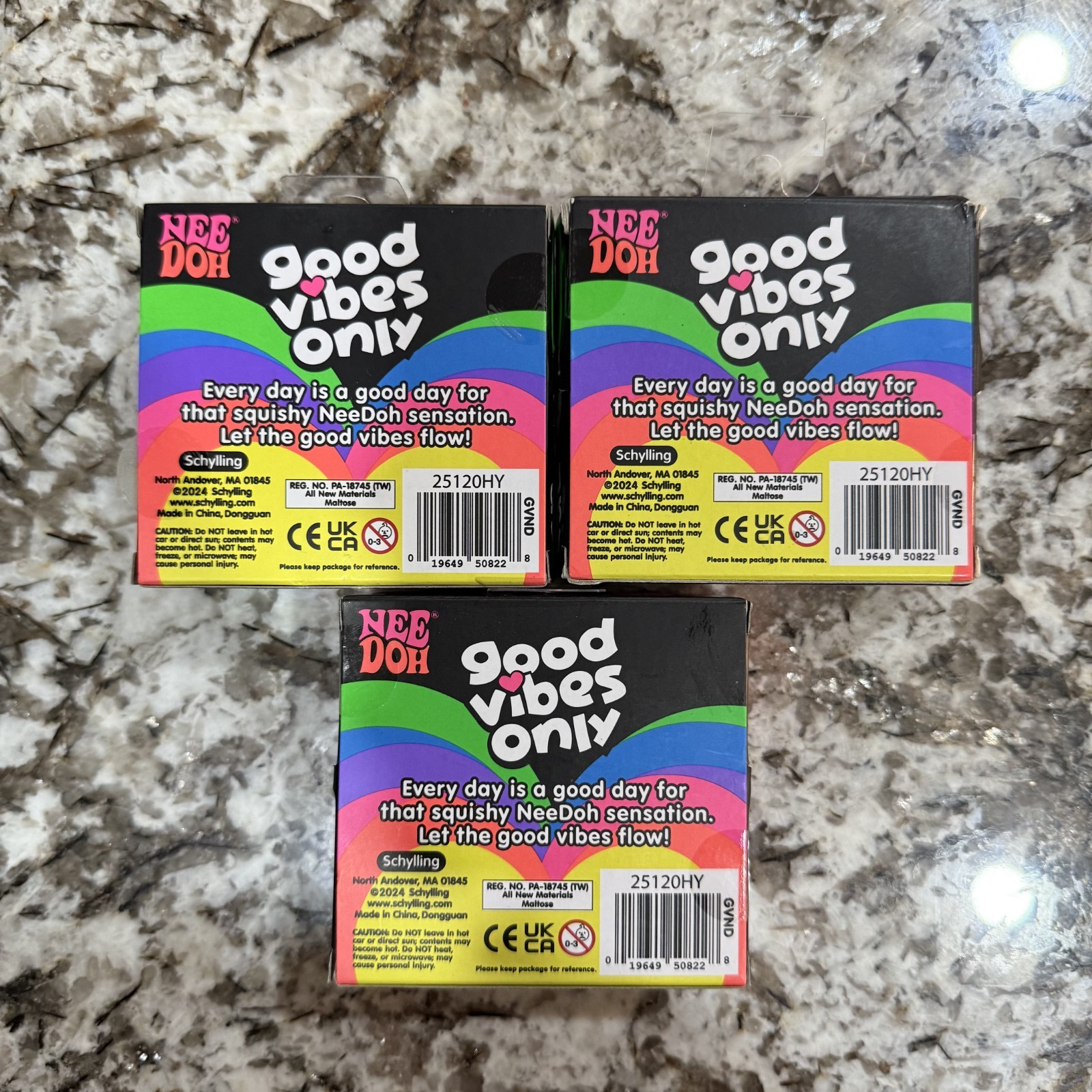 NeeDoh Good Vibes Heart Squishy Stress Fidget Toy Schylling Sensory Color NEW