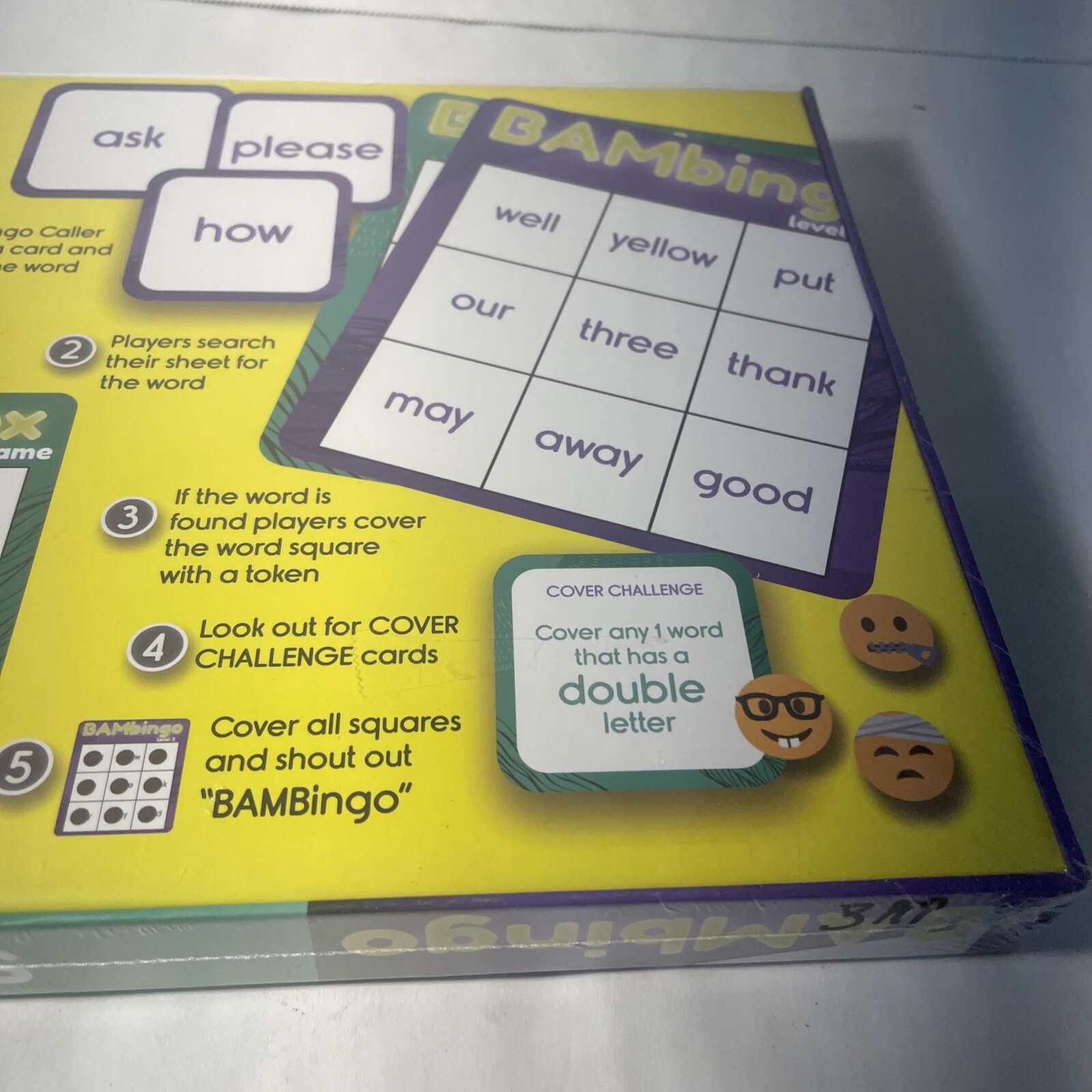BAM Bingo Sight Words Game, Ages 5+, 2+ Players 108 Vocabulary Words Sealed