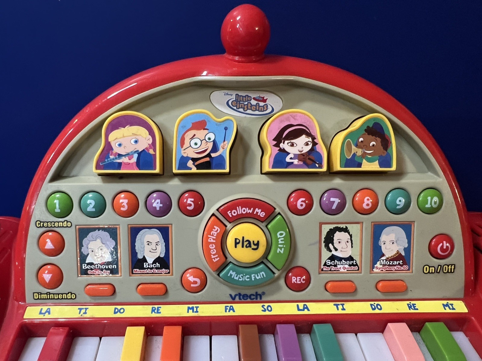VTech Little Einsteins Rocket Musical Piano Works Great**Missing Battery Cover**