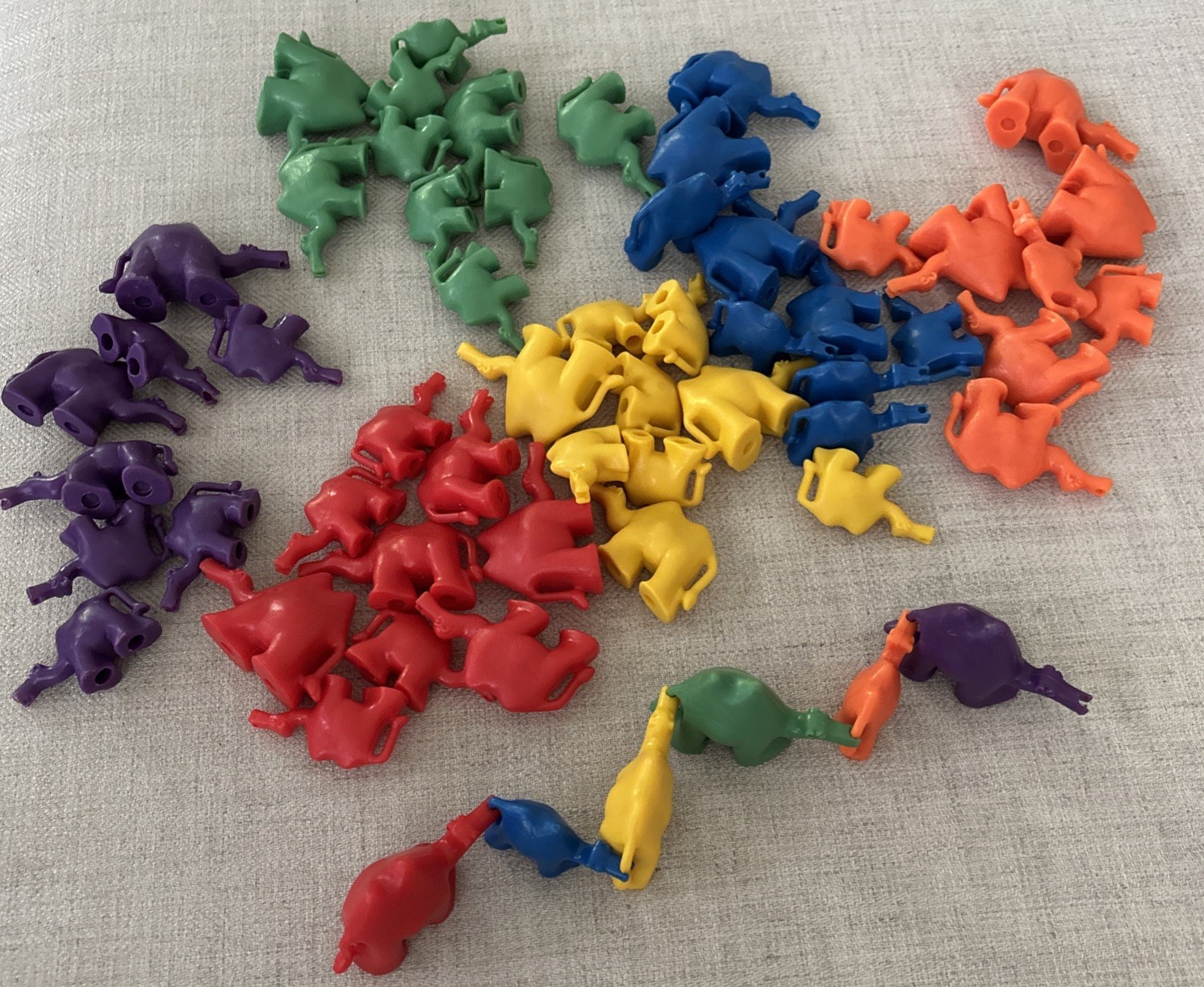 Connecting Camel Math Counters 59 Counters Red Orange Yellow Blue Green Purple