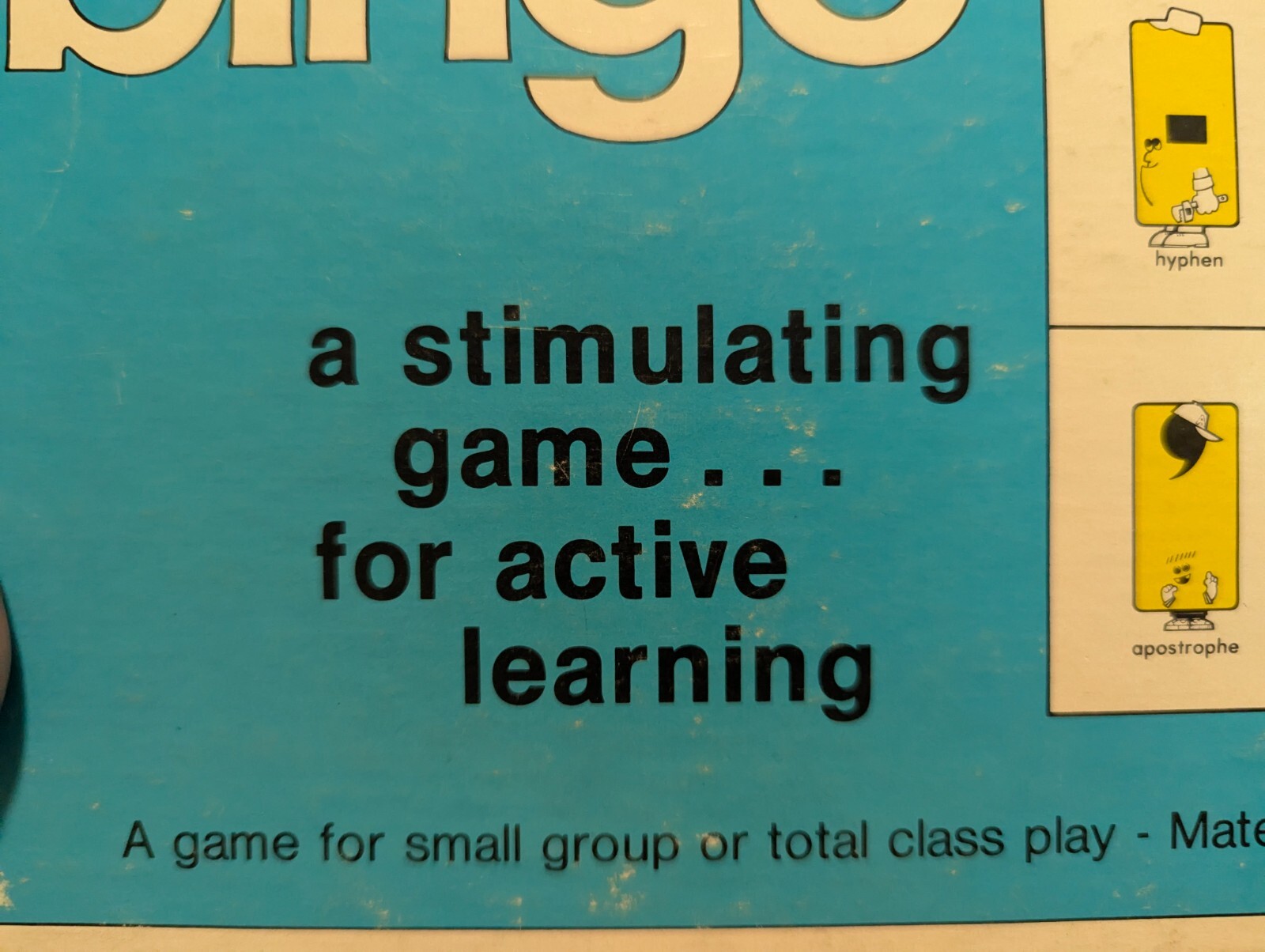 PUNCTUATION BINGO Educational Game HOMESCHOOL Classroom 100% COMPLETE 1975