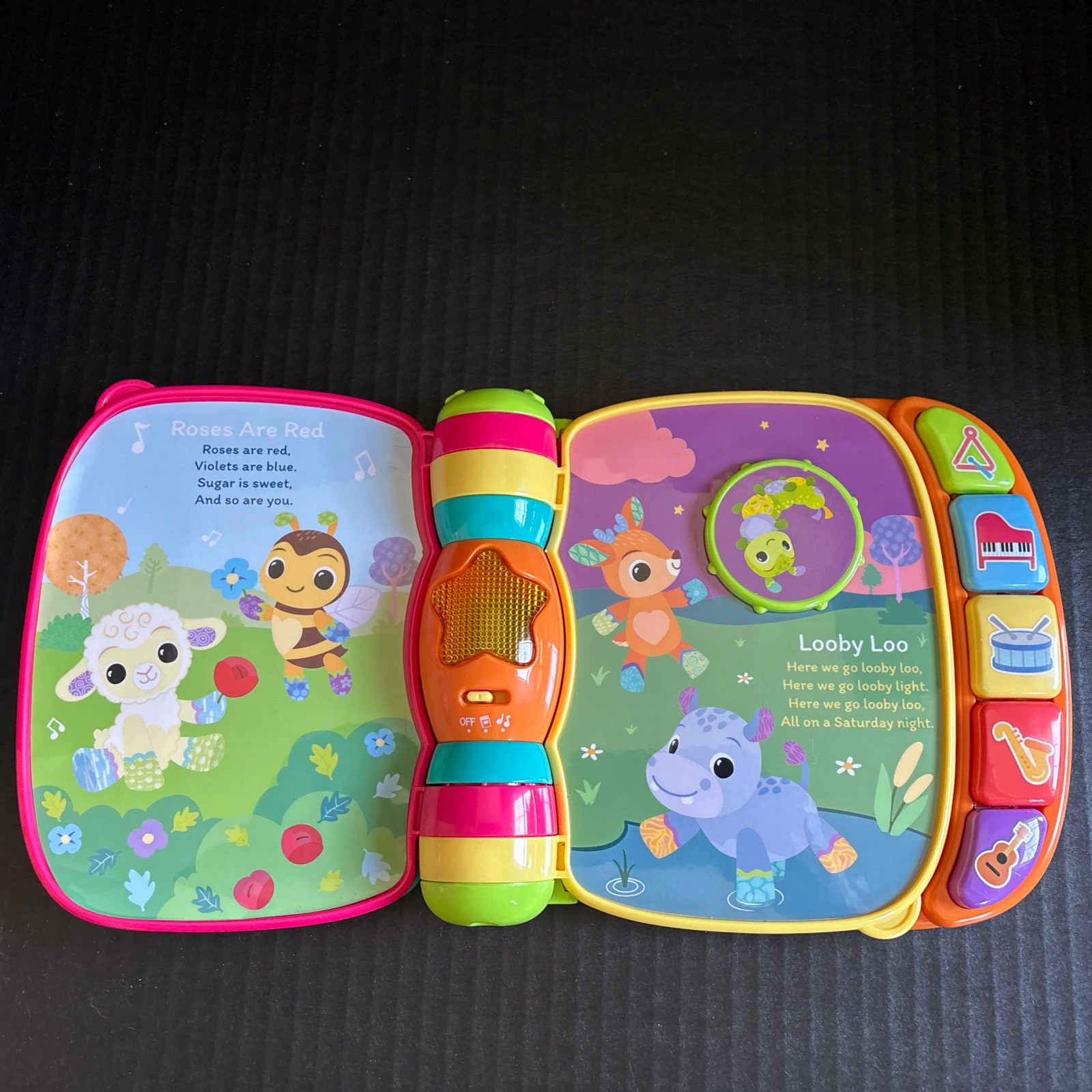 VTECH ANIMAL RHYMES MUSIC BOOK-3-24 Mo-INTERACTIVE EDUCATIONAL TOY