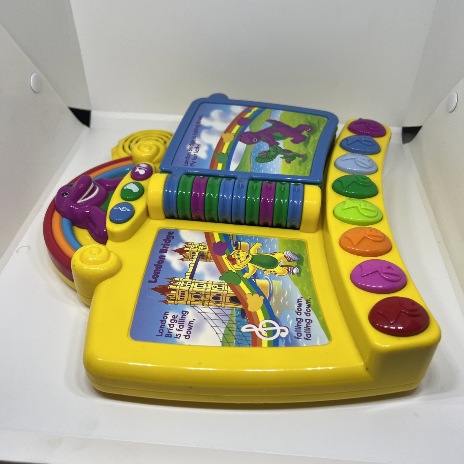Vintage 2001 Mattel Barney Musical Nursery Rhymes Piano Book Working Toy
