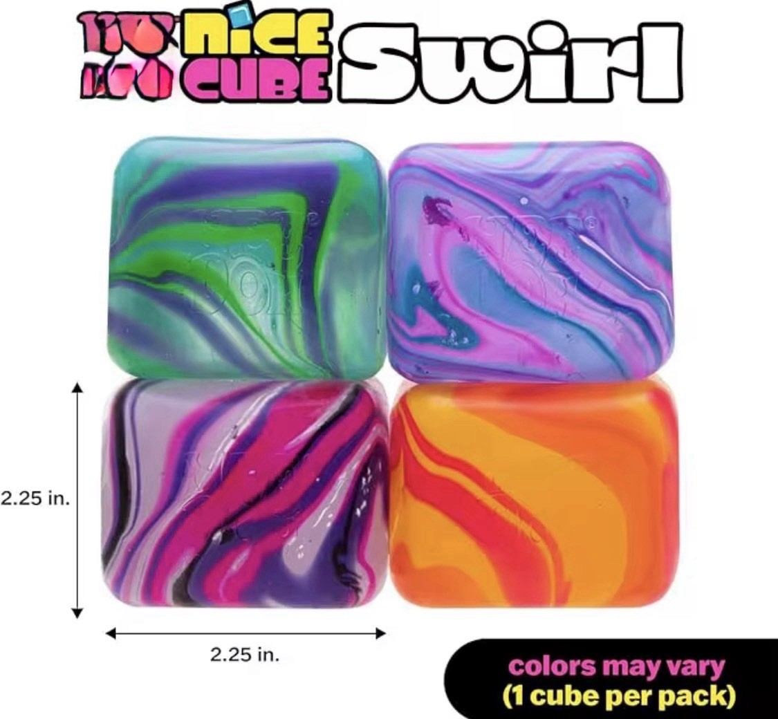 Nice Cube Swirl Pink/ purple Multicolor Super Solid Squish Squeeze