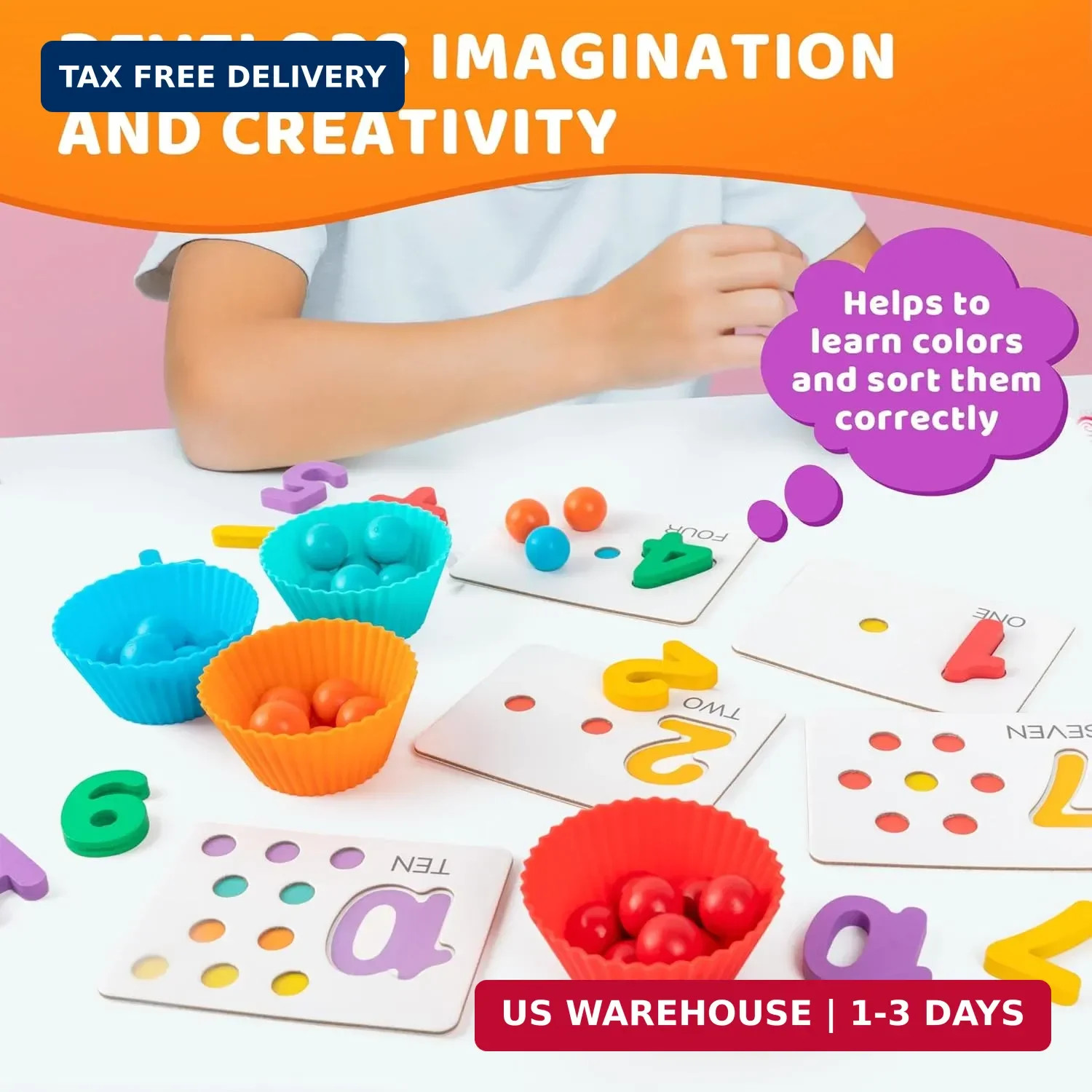 Fine Motor Toys，Wooden Peg Board Bead Game for Toddlers – Rainbow Stacking, Colo