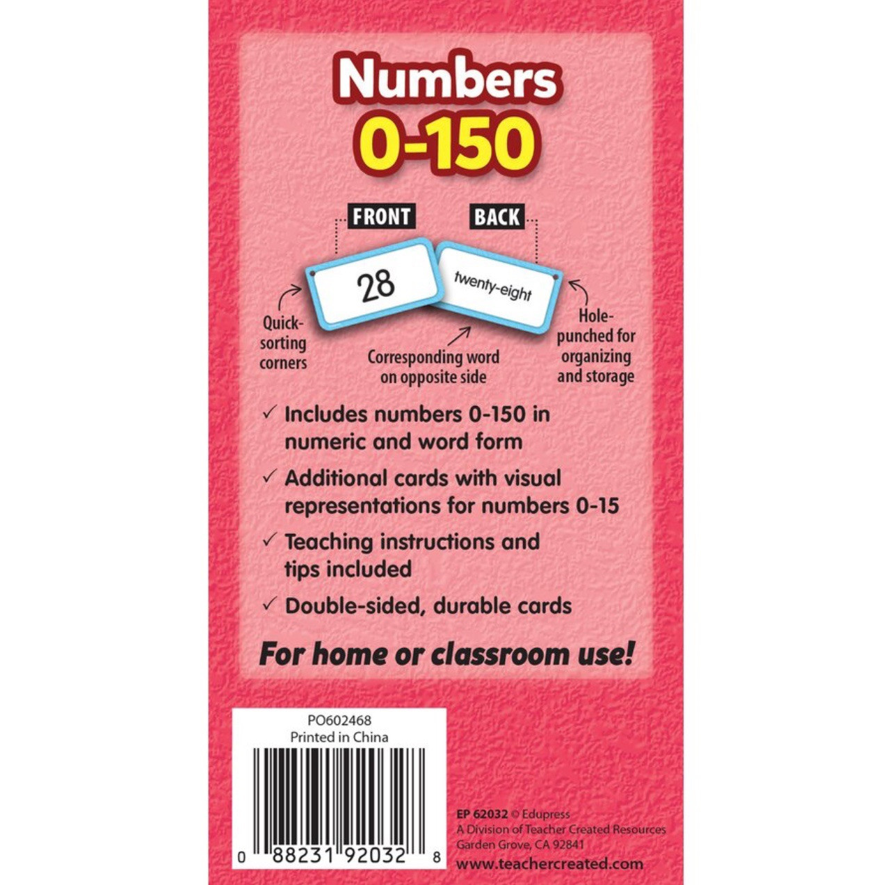 Edupress Numbers 0-150 Flash Cards