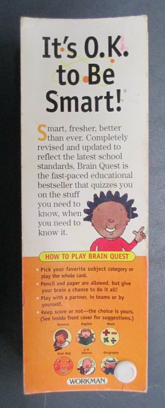 Brain Quest Flashcards Revised 3rd Edition Vintage Deck 1 7 x 2.5 ” Game & Rules