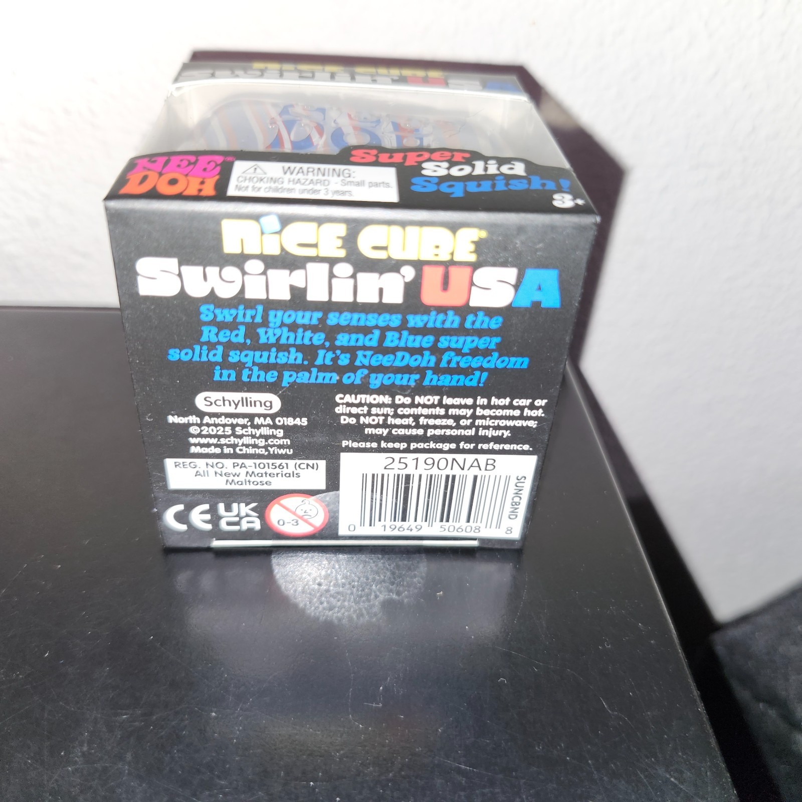 Nee Doh Nice Cube Swirlin’ USA Super Solid Squish Toy Red, White & Blue! VHTF