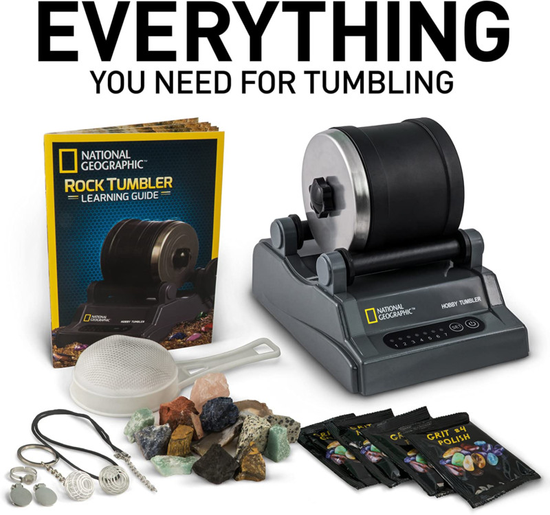 National Geographic Rock Tumbler Polisher Kit Machine Tumbling STONE Polish Gems