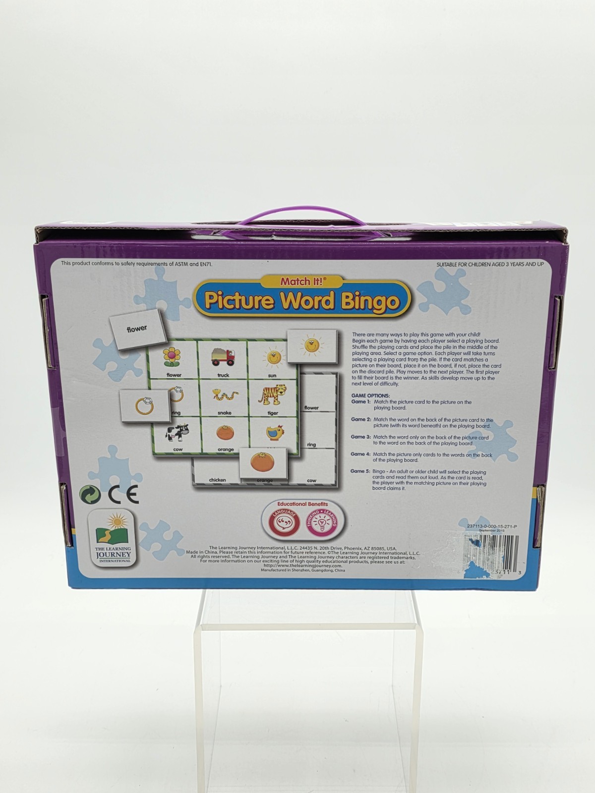 Learning Journey Match It! Picture Word Bingo ~ 20-3 Pc Puzzles Self Correcting